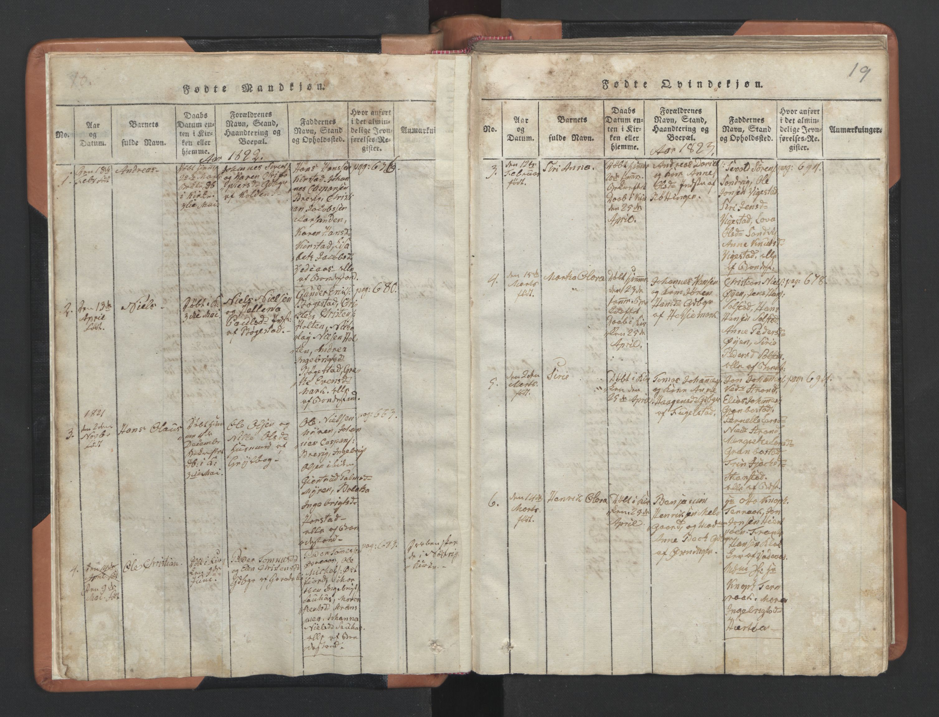 Ministerialprotokoller, klokkerbøker og fødselsregistre - Nordland, SAT/A-1459/810/L0157: Parish register (copy) no. 810C01, 1819-1842, p. 18-19