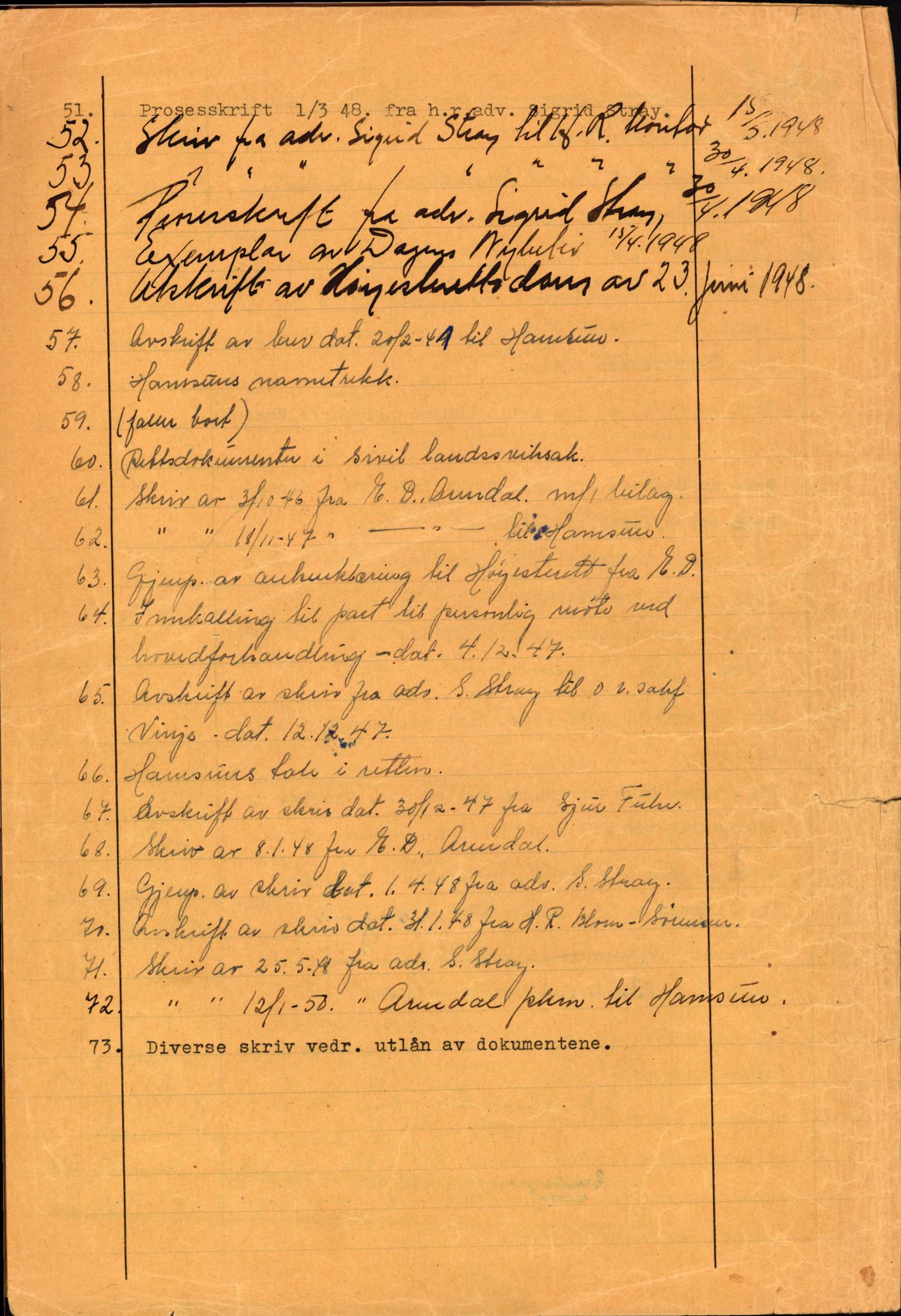 Landssvikarkivet, Arendal politikammer, AV/RA-S-3138-25/D/Dc, 1945-1951, p. 7
