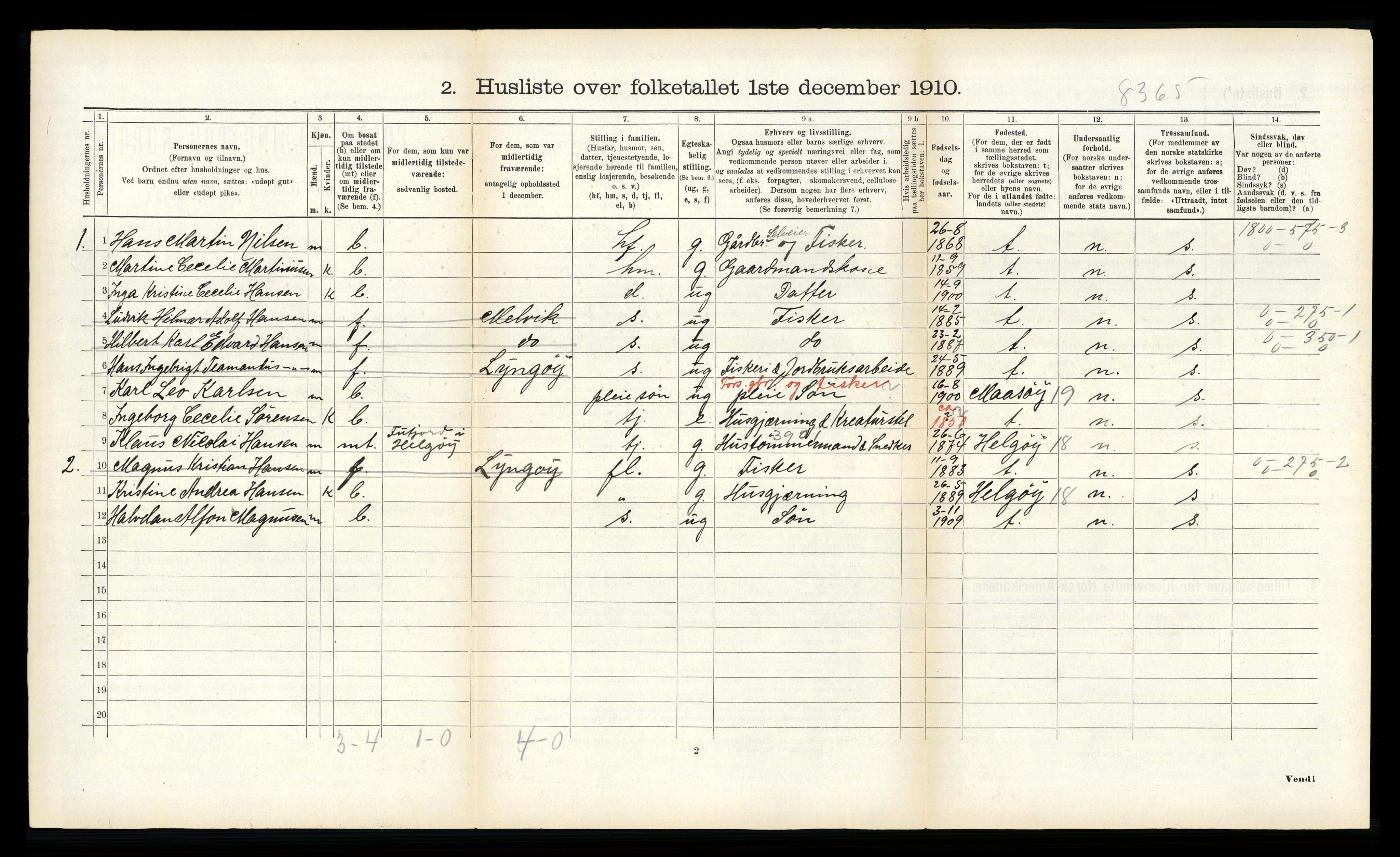 RA, 1910 census for Tromsøysund, 1910, p. 1354