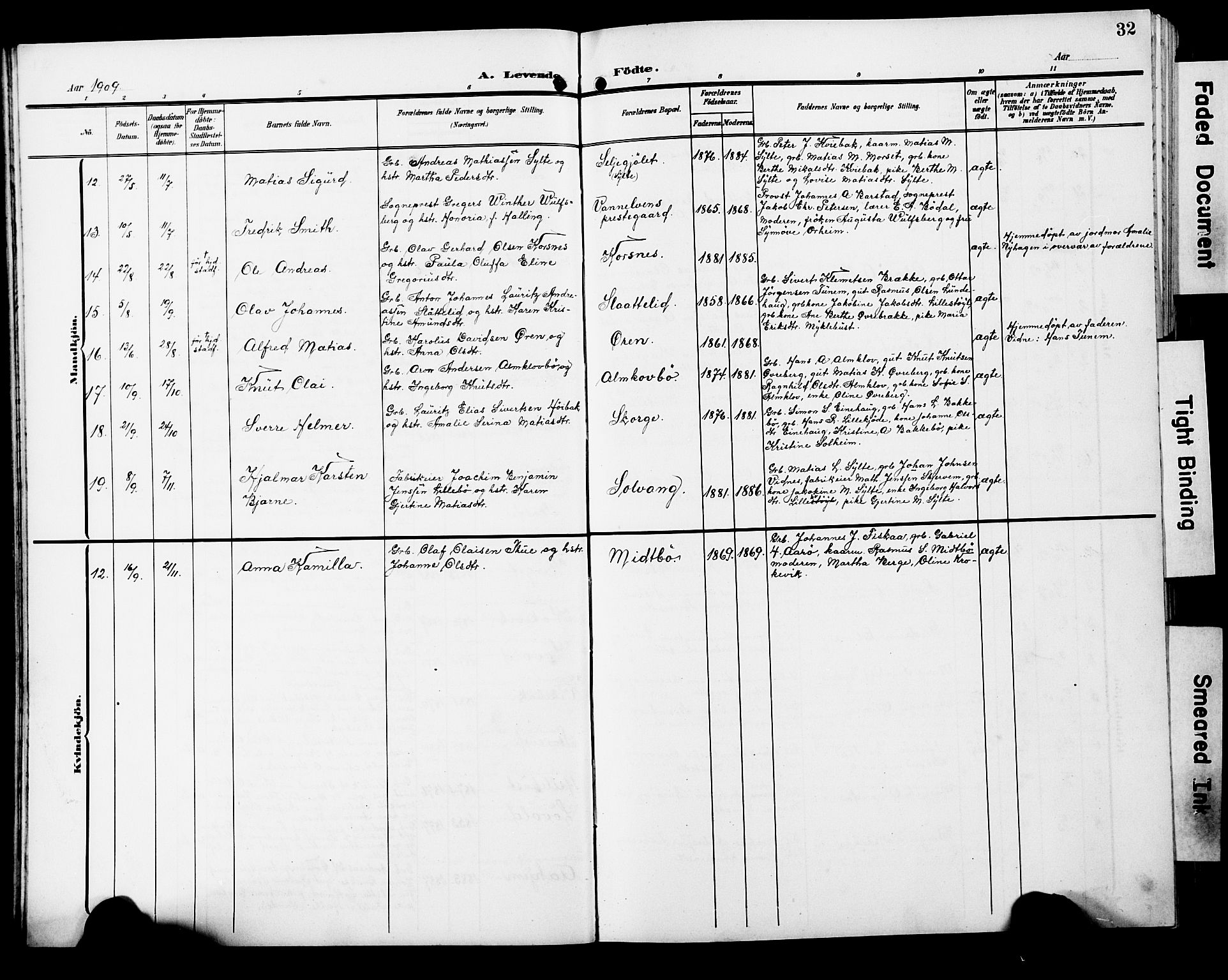 Ministerialprotokoller, klokkerbøker og fødselsregistre - Møre og Romsdal, SAT/A-1454/501/L0018: Parish register (copy) no. 501C04, 1902-1930, p. 32