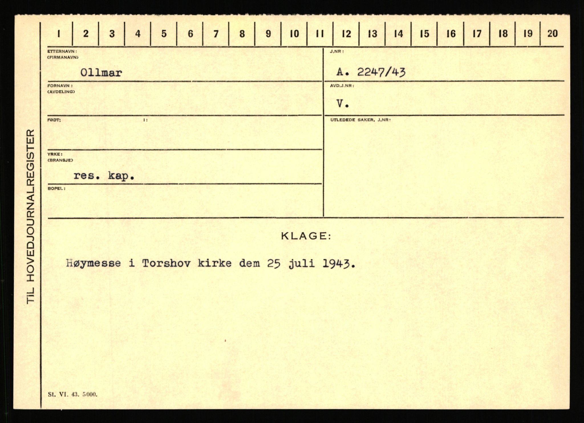 Statspolitiet - Hovedkontoret / Osloavdelingen, AV/RA-S-1329/C/Ca/L0012: Oanæs - Quistgaard	, 1943-1945, p. 333