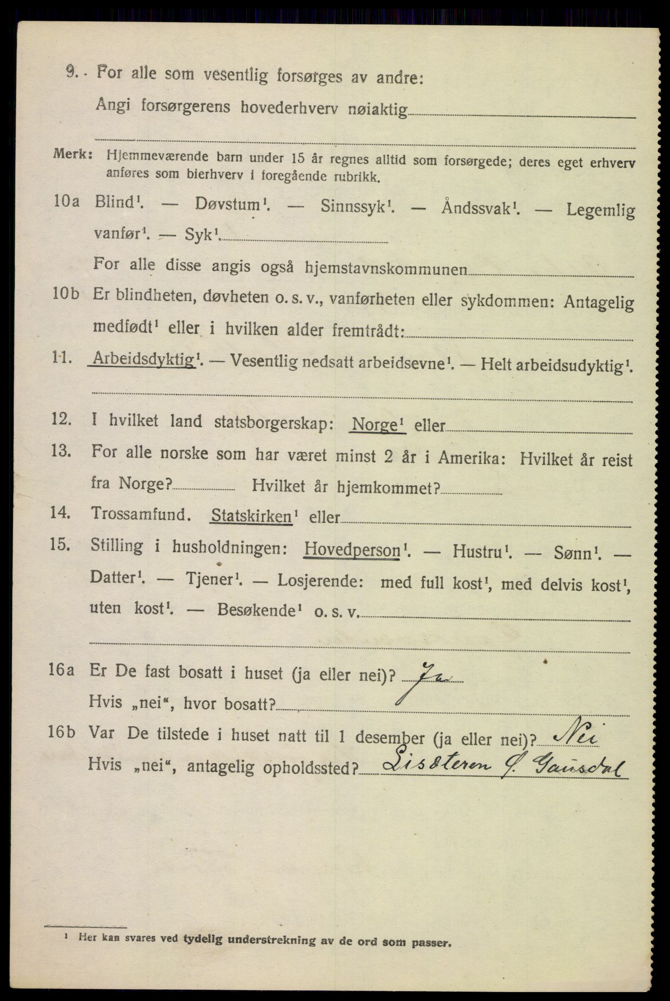 SAH, 1920 census for Østre Gausdal, 1920, p. 4551