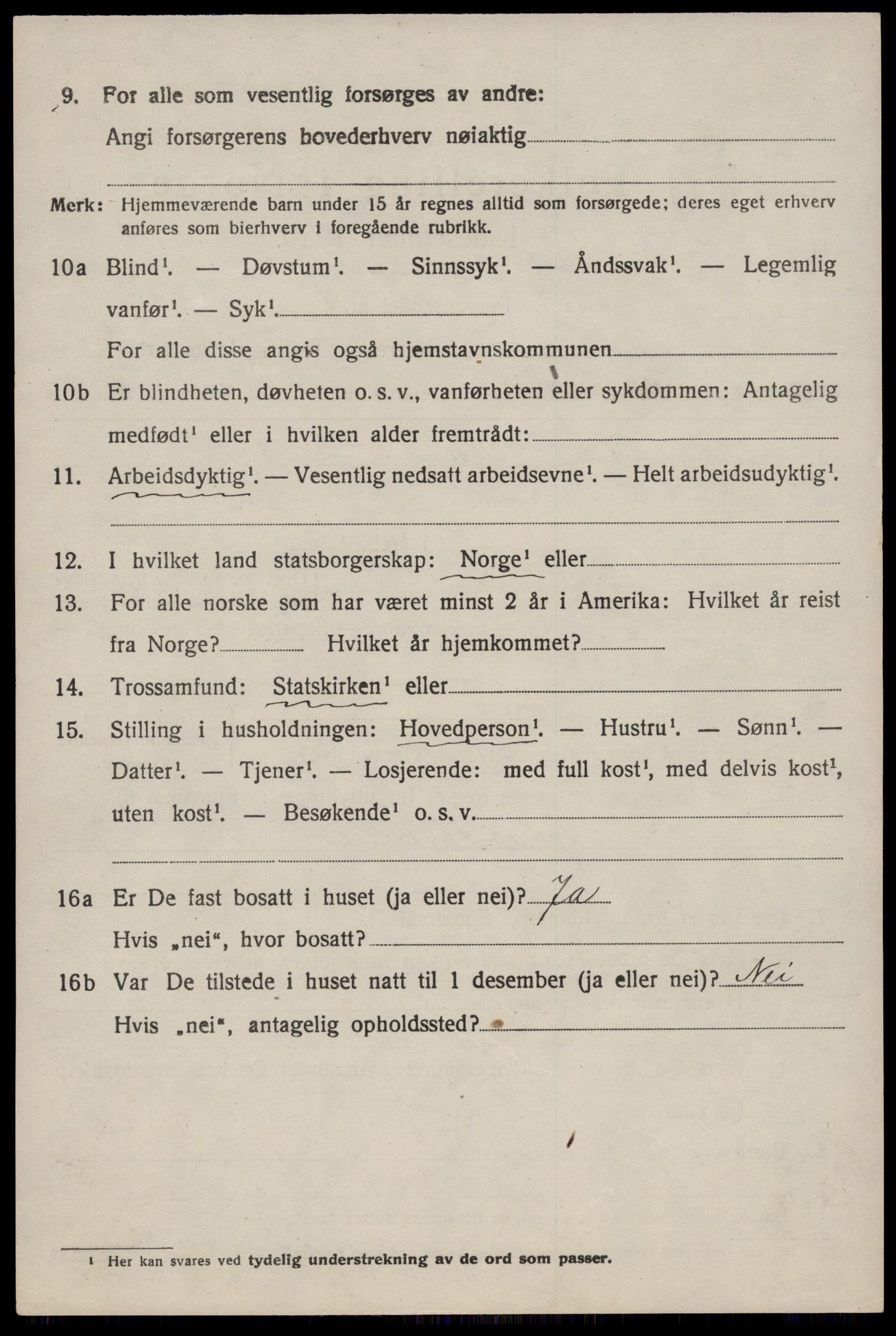 SAST, 1920 census for Finnøy, 1920, p. 1015