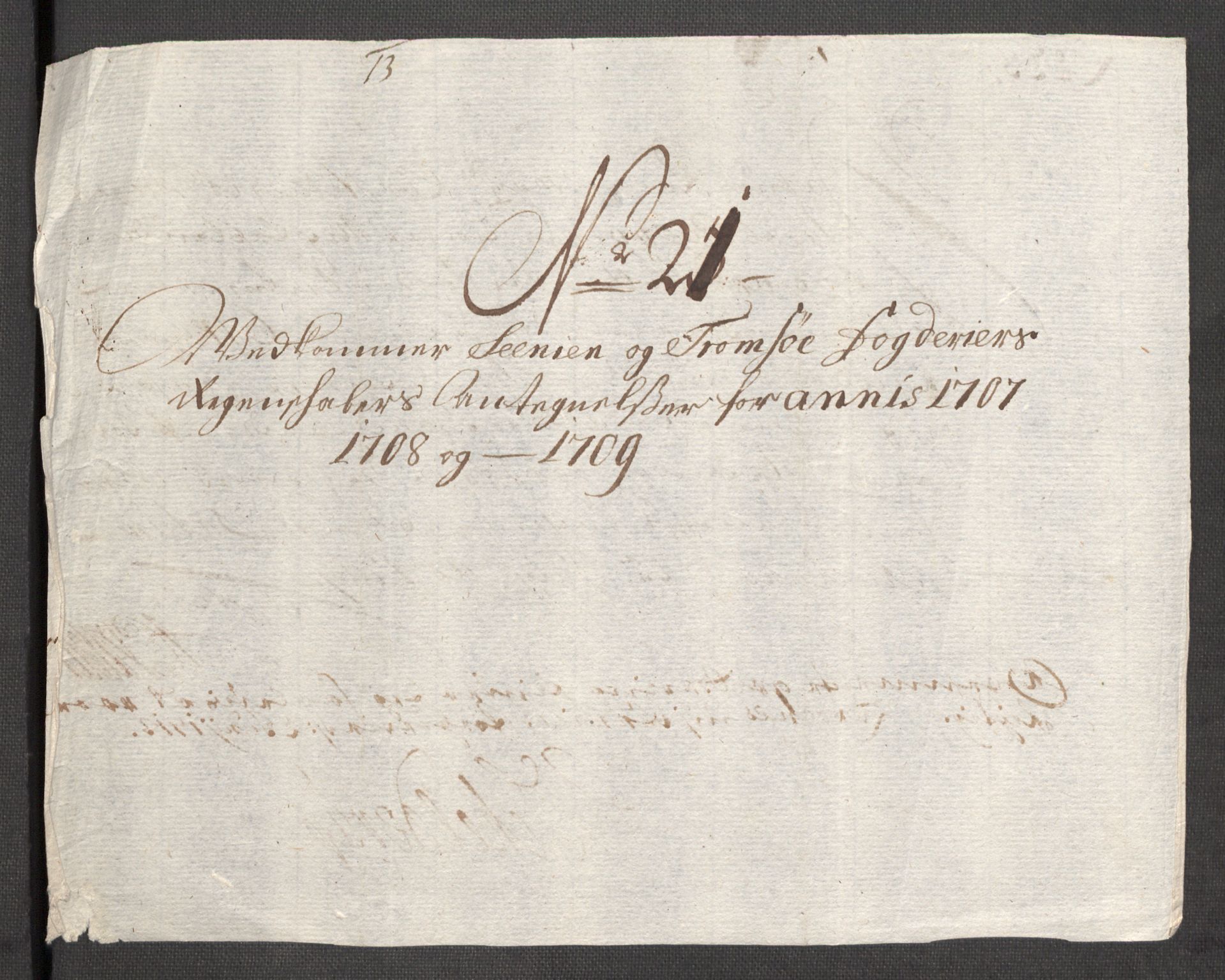 Rentekammeret inntil 1814, Reviderte regnskaper, Fogderegnskap, AV/RA-EA-4092/R68/L4757: Fogderegnskap Senja og Troms, 1708-1710, p. 145