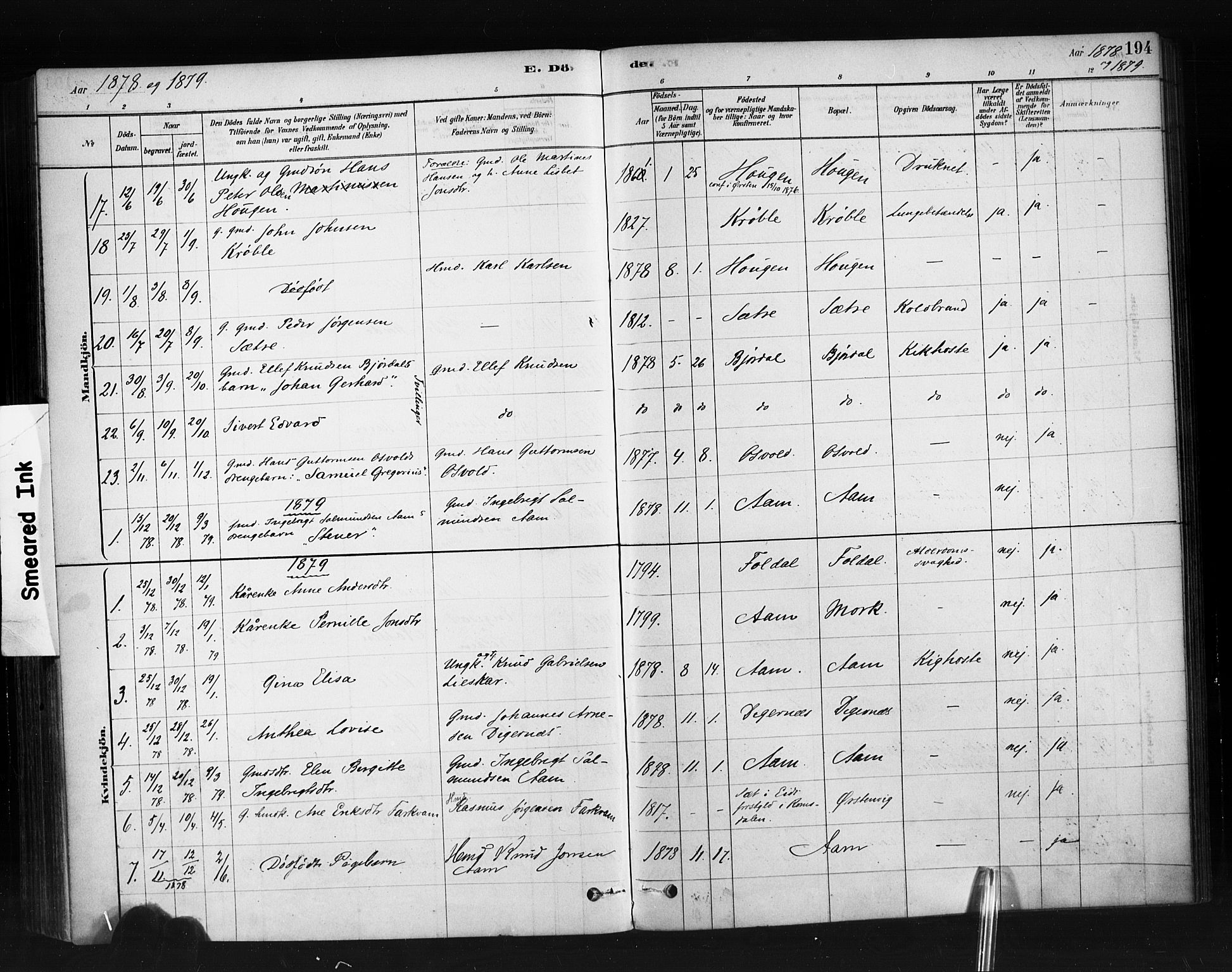 Ministerialprotokoller, klokkerbøker og fødselsregistre - Møre og Romsdal, AV/SAT-A-1454/513/L0176: Parish register (official) no. 513A03, 1877-1889, p. 194