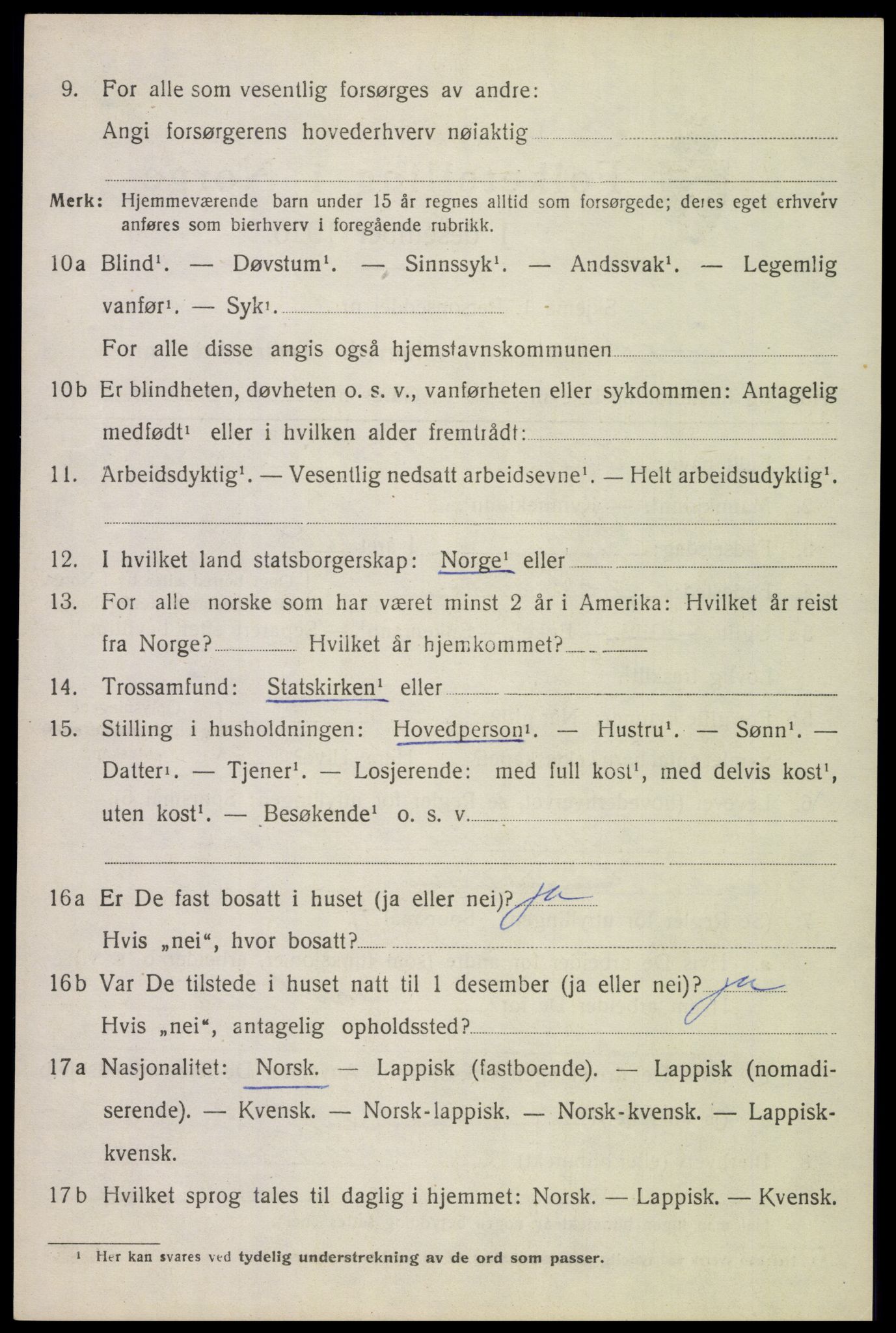 SAT, 1920 census for Lødingen, 1920, p. 1866