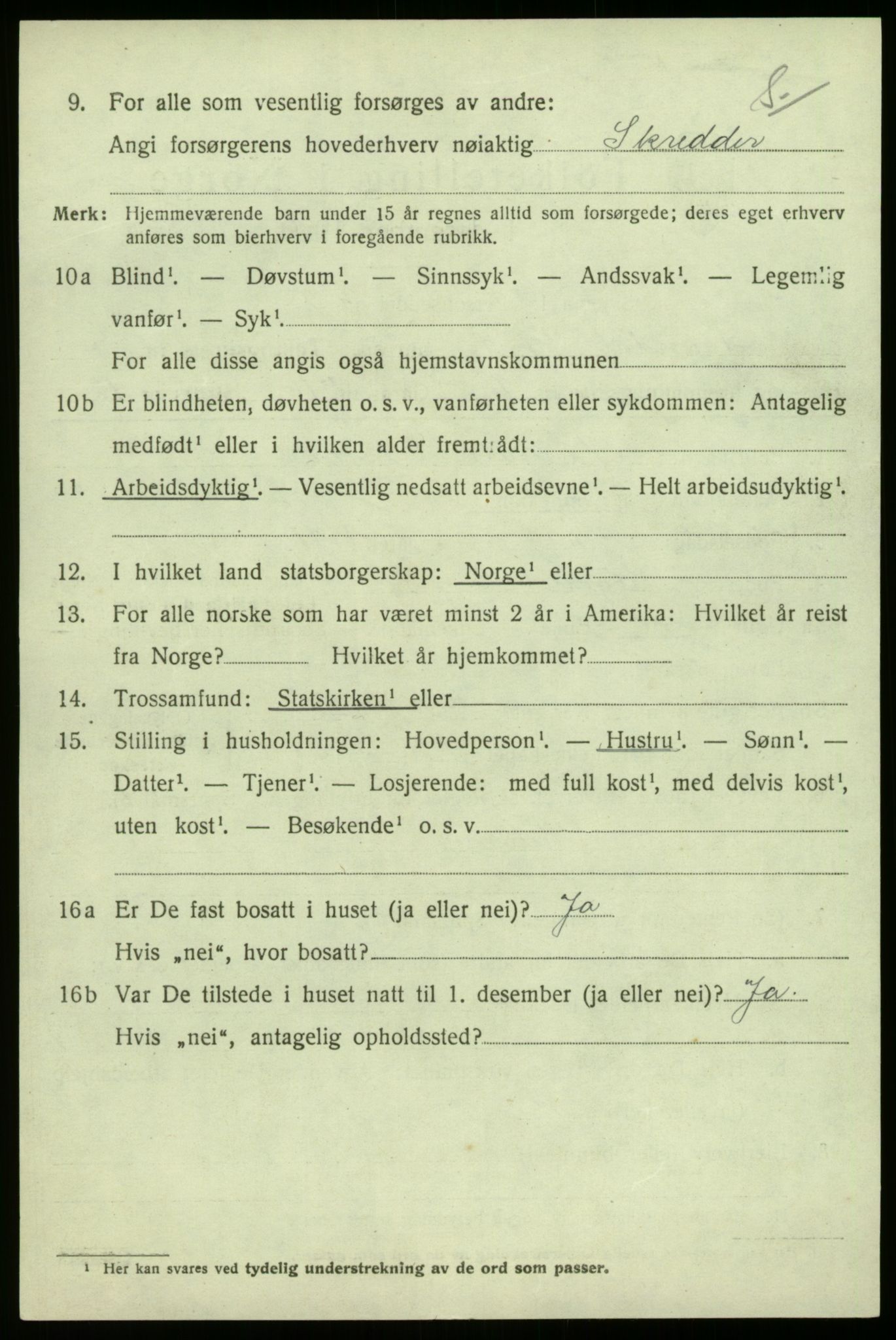 SAB, 1920 census for Sogndal, 1920, p. 2650