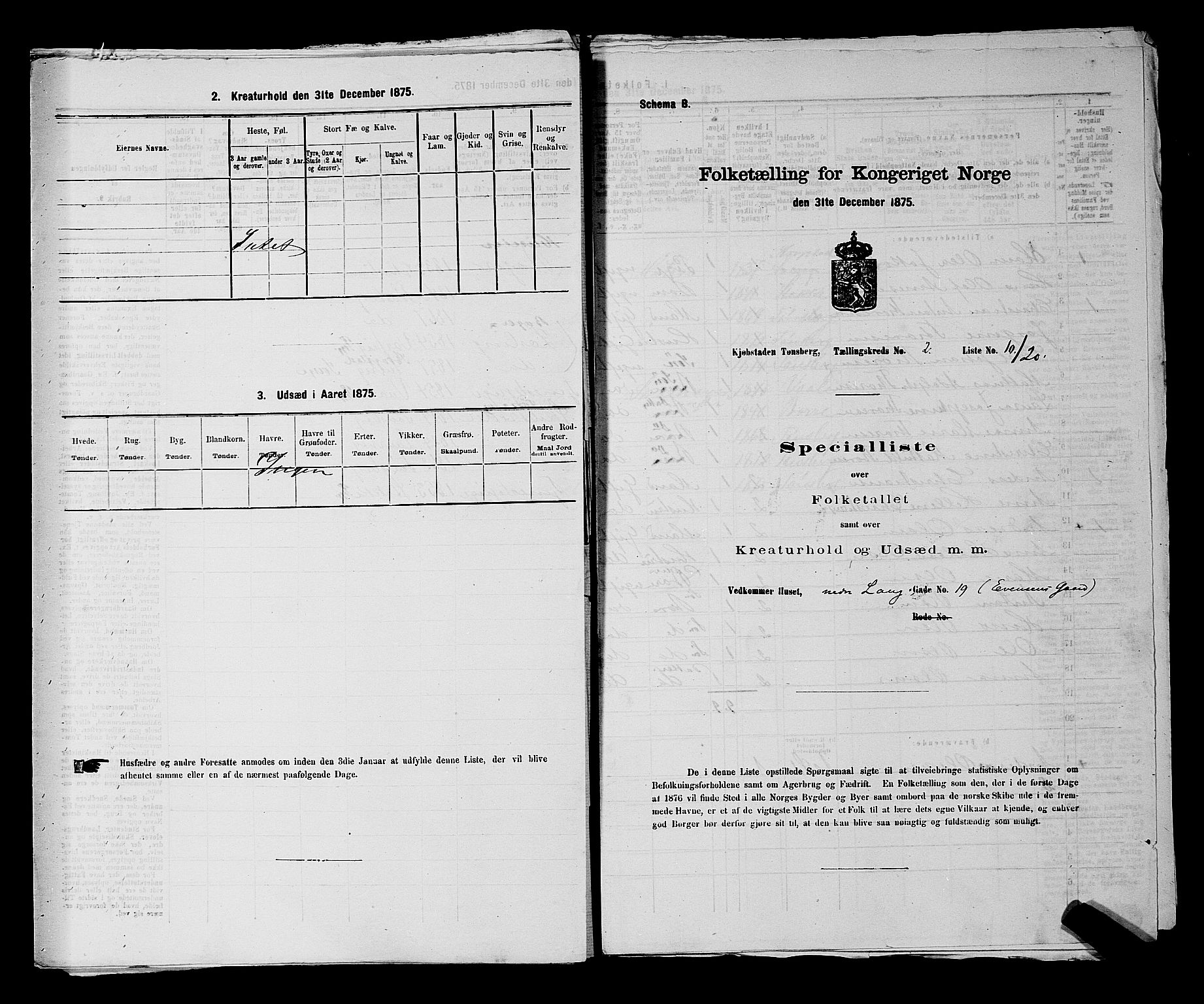 SAKO, 1875 census for 0705P Tønsberg, 1875, p. 73