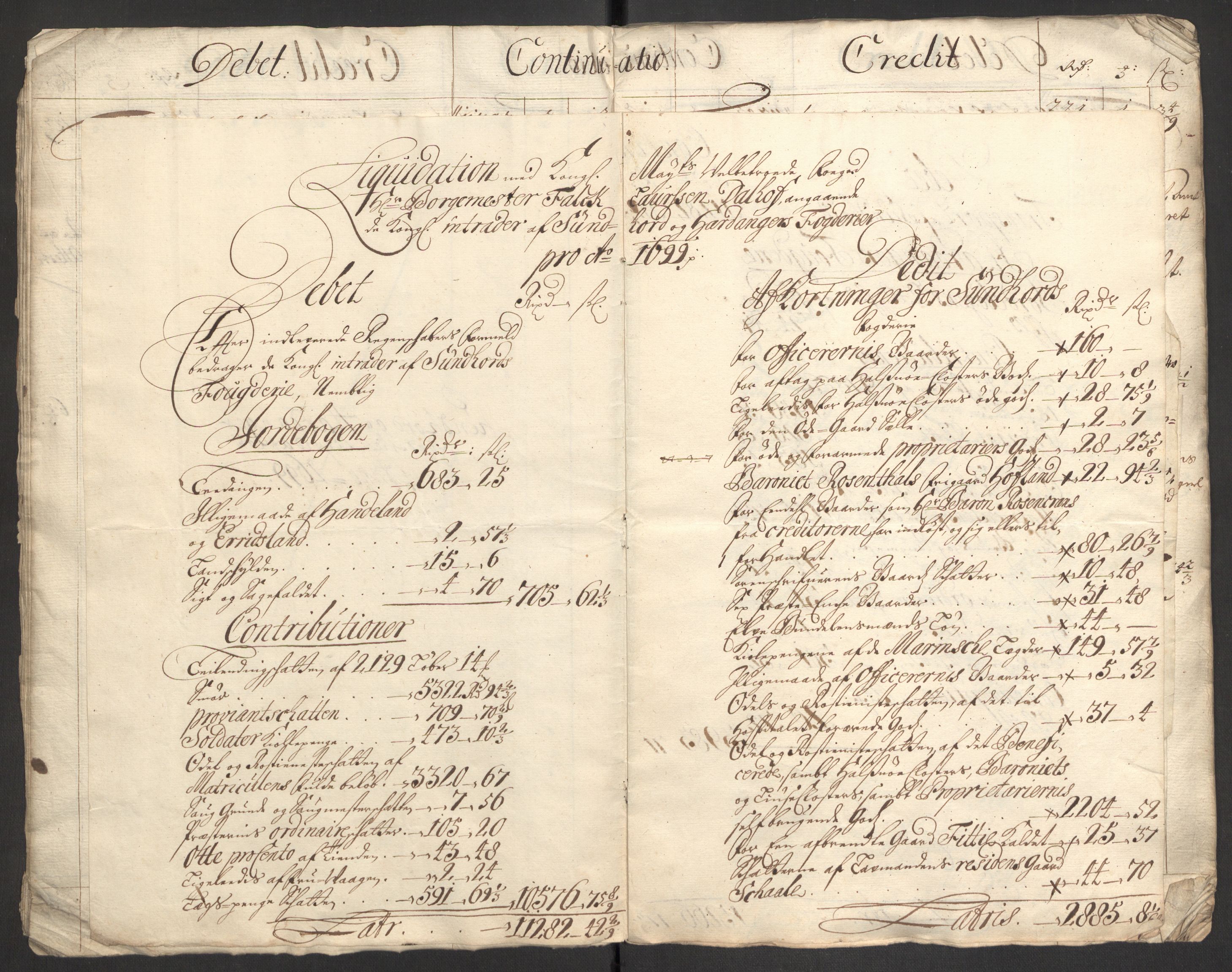 Rentekammeret inntil 1814, Reviderte regnskaper, Fogderegnskap, AV/RA-EA-4092/R48/L2978: Fogderegnskap Sunnhordland og Hardanger, 1699, p. 12