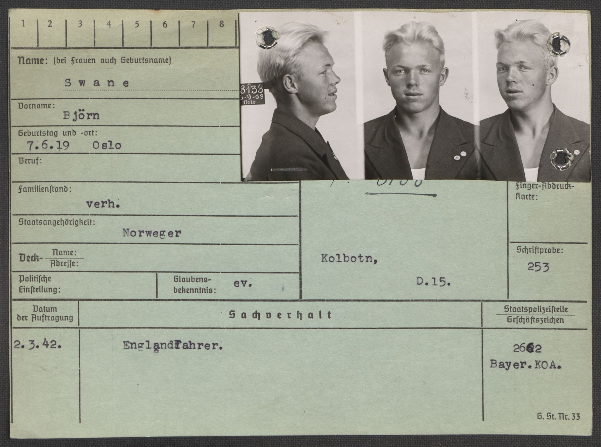 Befehlshaber der Sicherheitspolizei und des SD, RA/RAFA-5969/E/Ea/Eaa/L0009: Register over norske fanger i Møllergata 19: Ru-Sy, 1940-1945, p. 1598
