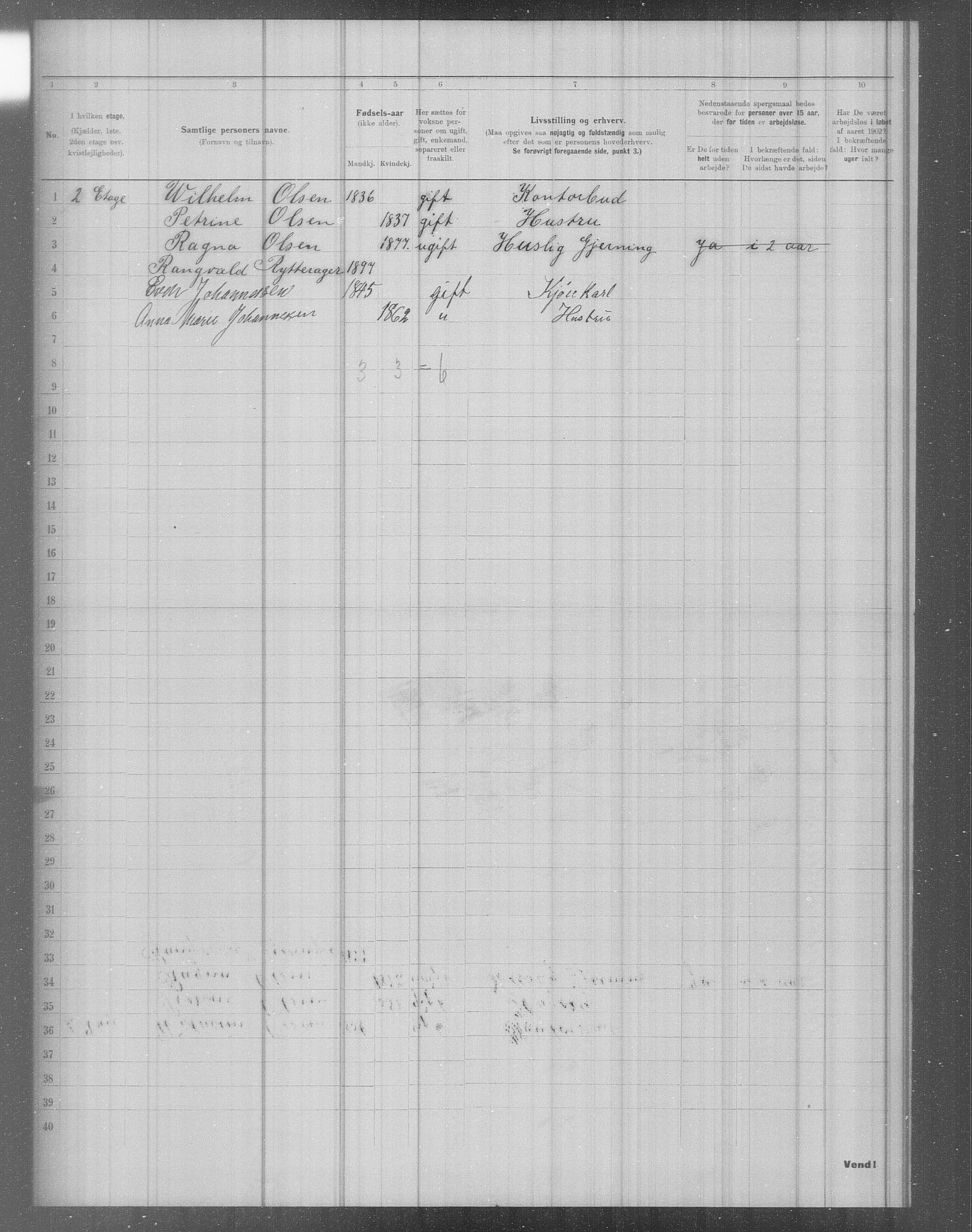 OBA, Municipal Census 1902 for Kristiania, 1902, p. 3020