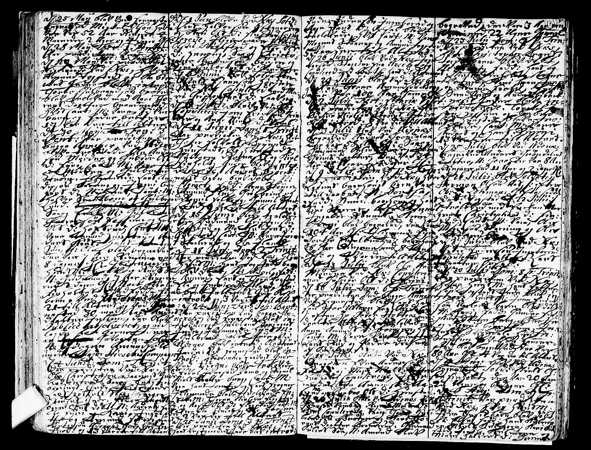 Nes prestekontor Kirkebøker, AV/SAO-A-10410/F/Fa/L0002: Parish register (official) no. I 2, 1717-1734, p. 172-173