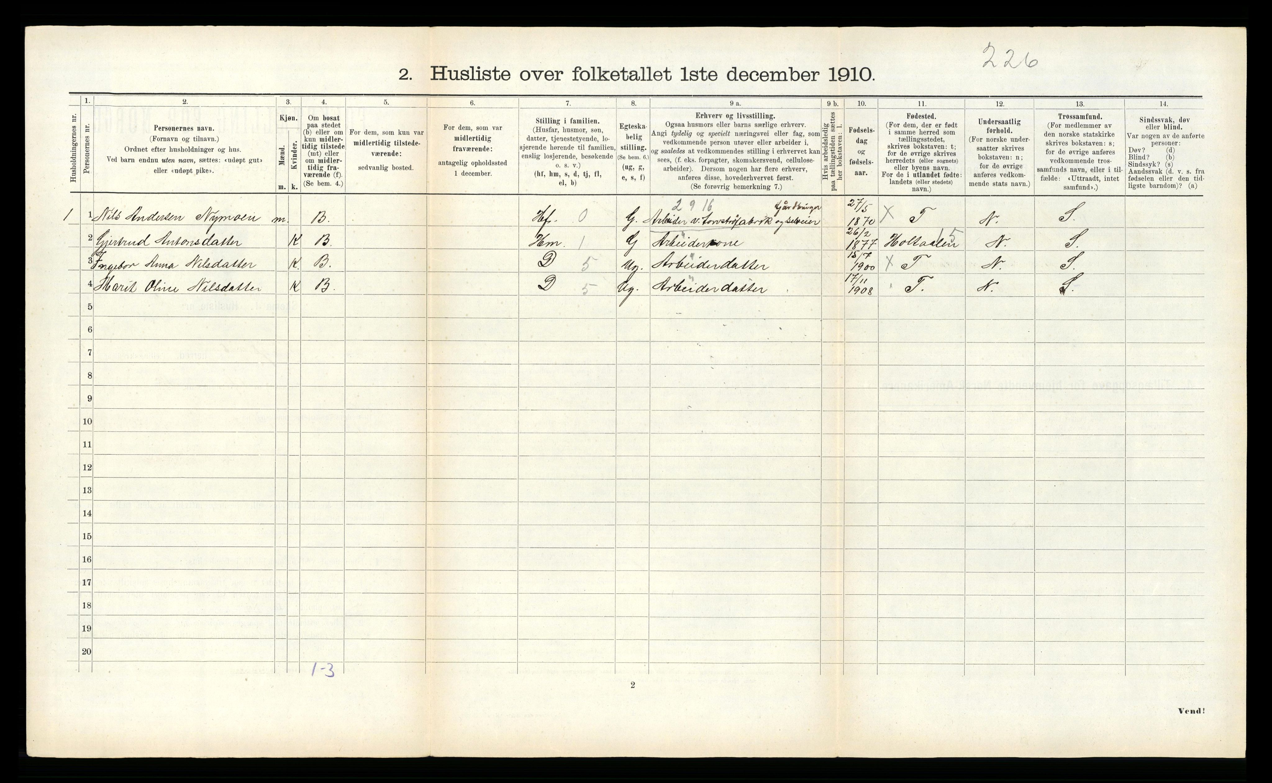 RA, 1910 census for Singsås, 1910, p. 99