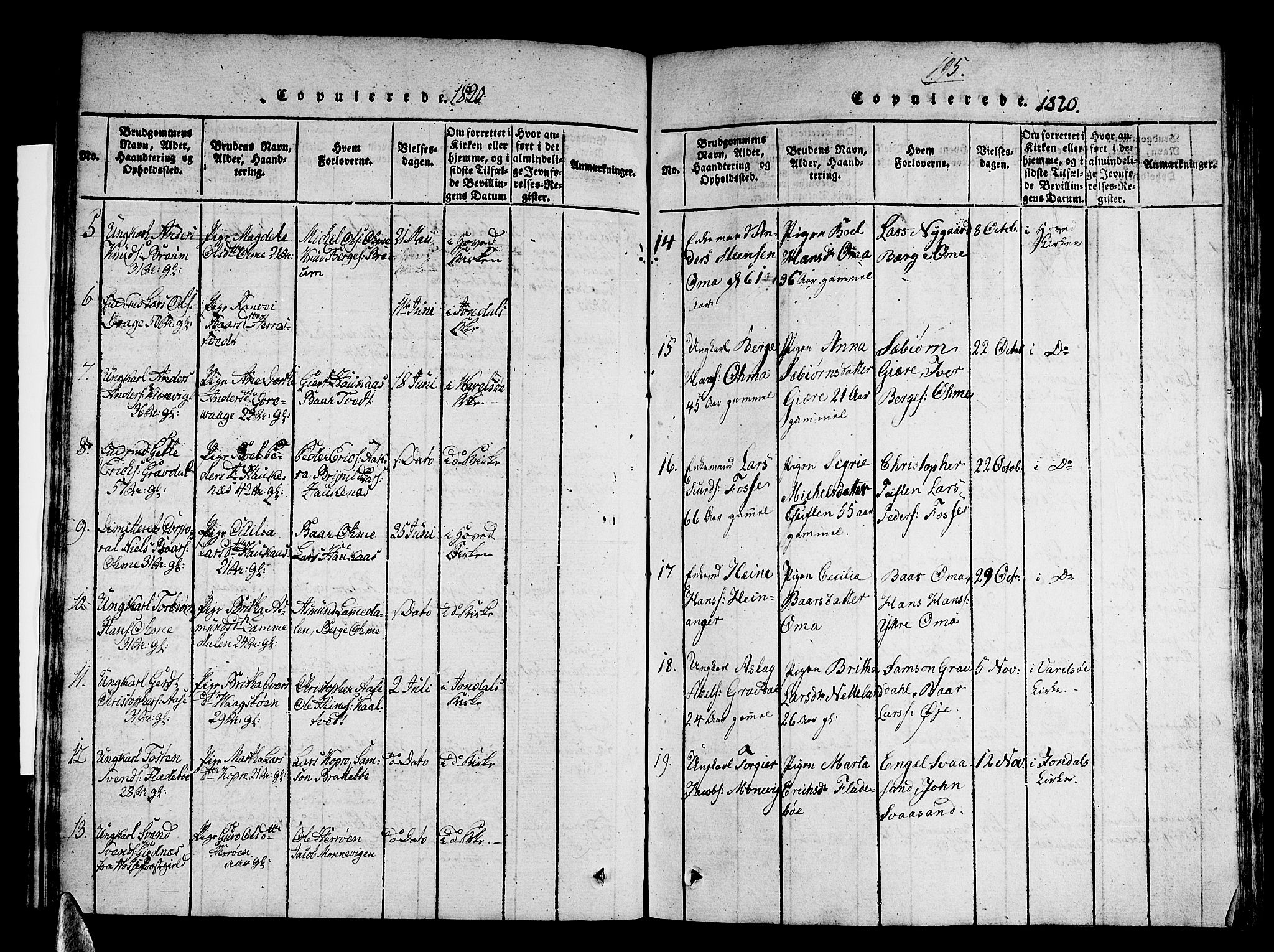 Strandebarm sokneprestembete, SAB/A-78401/H/Haa: Parish register (official) no. A 5, 1816-1826, p. 195