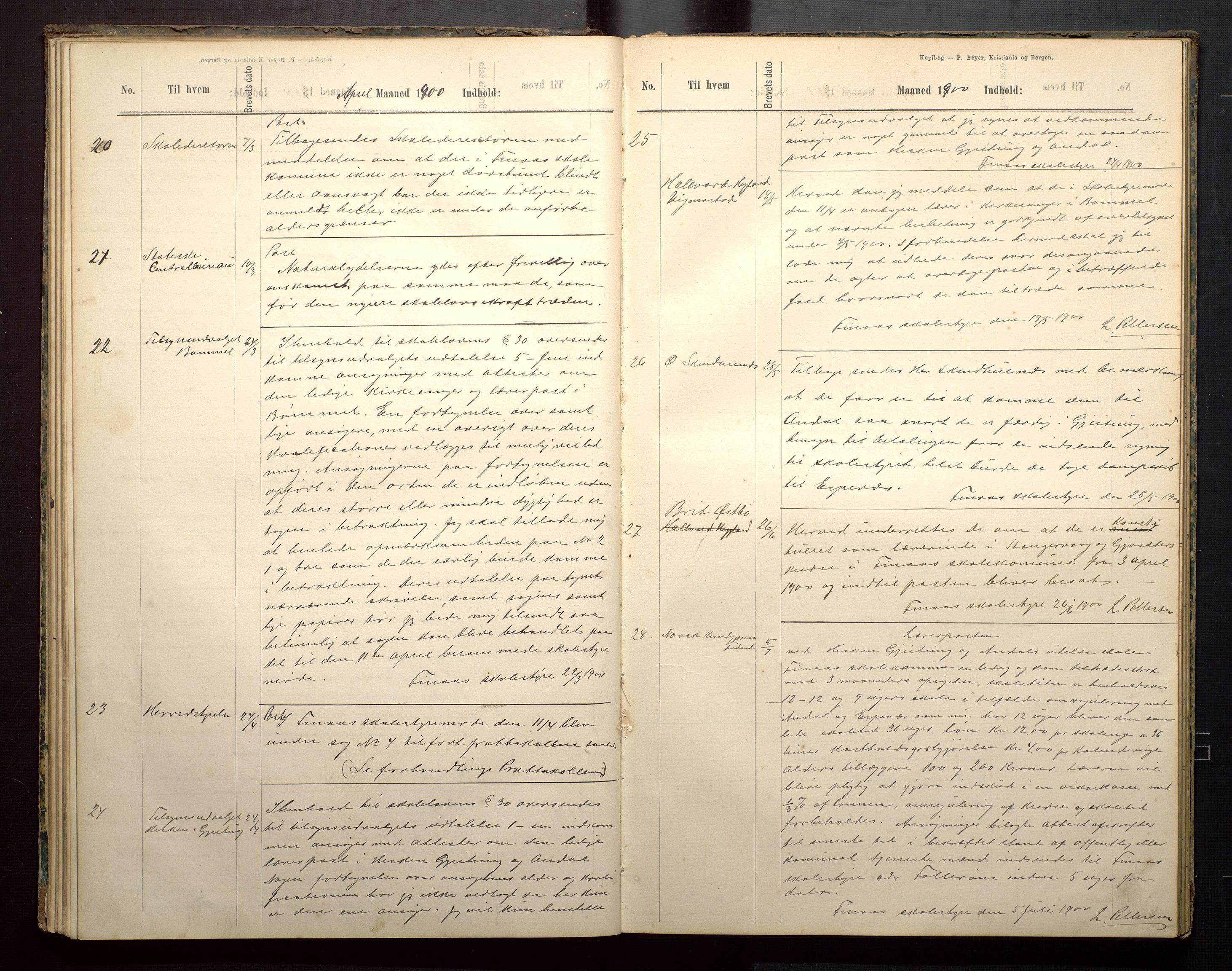 Finnaas kommune. Skulestyret, IKAH/1218a-211/B/Ba/L0001: Kopibok for Finnås skulestyre, 1890-1914, p. 42