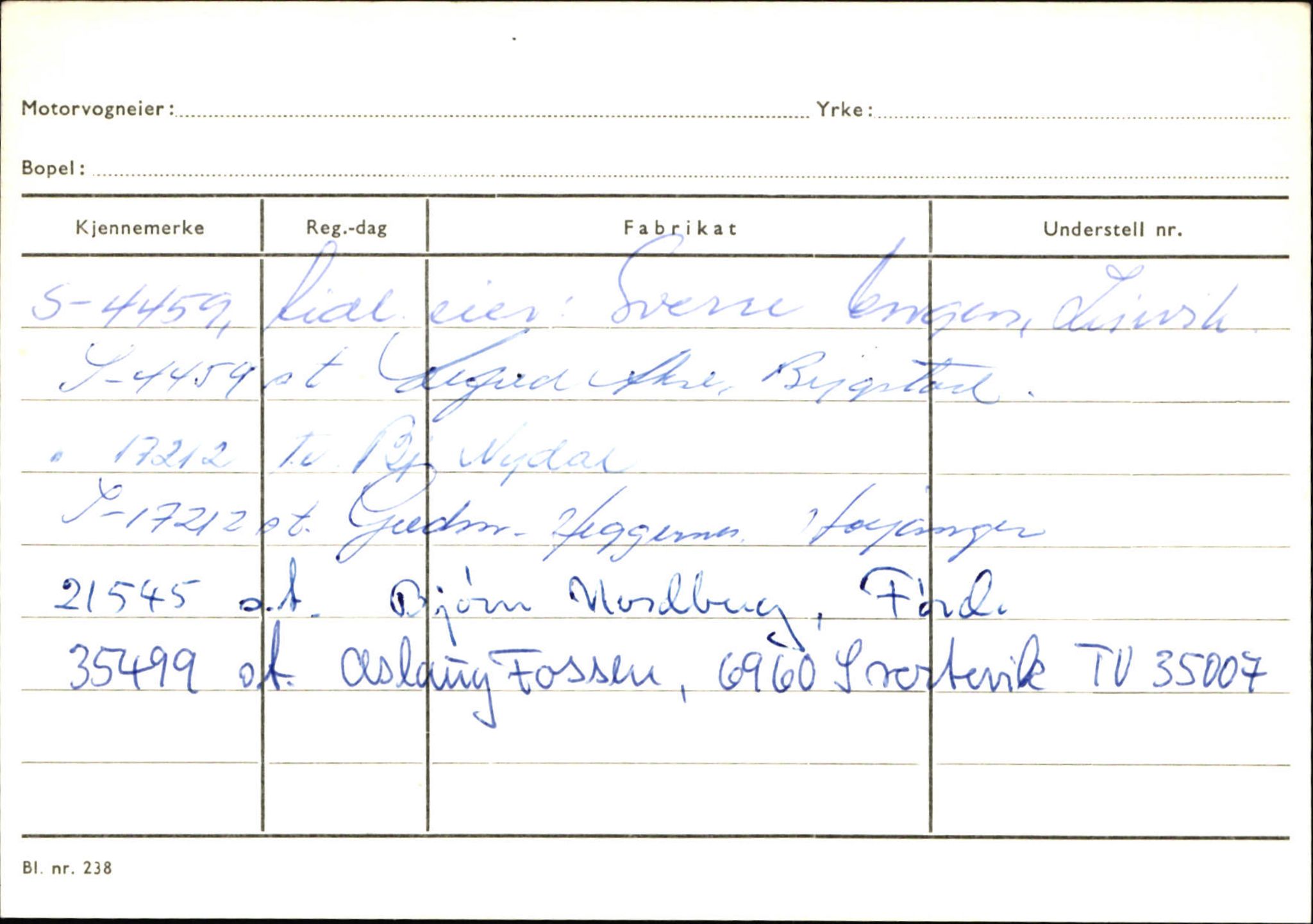 Statens vegvesen, Sogn og Fjordane vegkontor, SAB/A-5301/4/F/L0125: Eigarregister Sogndal V-Å. Aurland A-Å. Fjaler A-N, 1945-1975, p. 2158