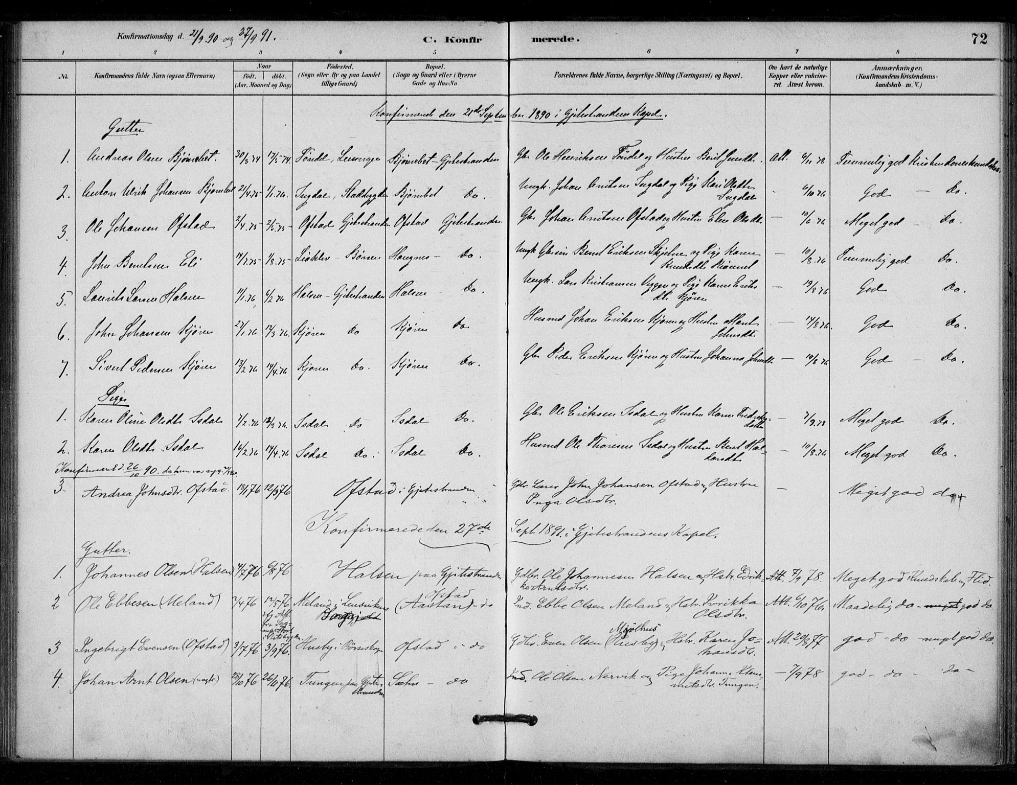 Ministerialprotokoller, klokkerbøker og fødselsregistre - Sør-Trøndelag, SAT/A-1456/670/L0836: Parish register (official) no. 670A01, 1879-1904, p. 72