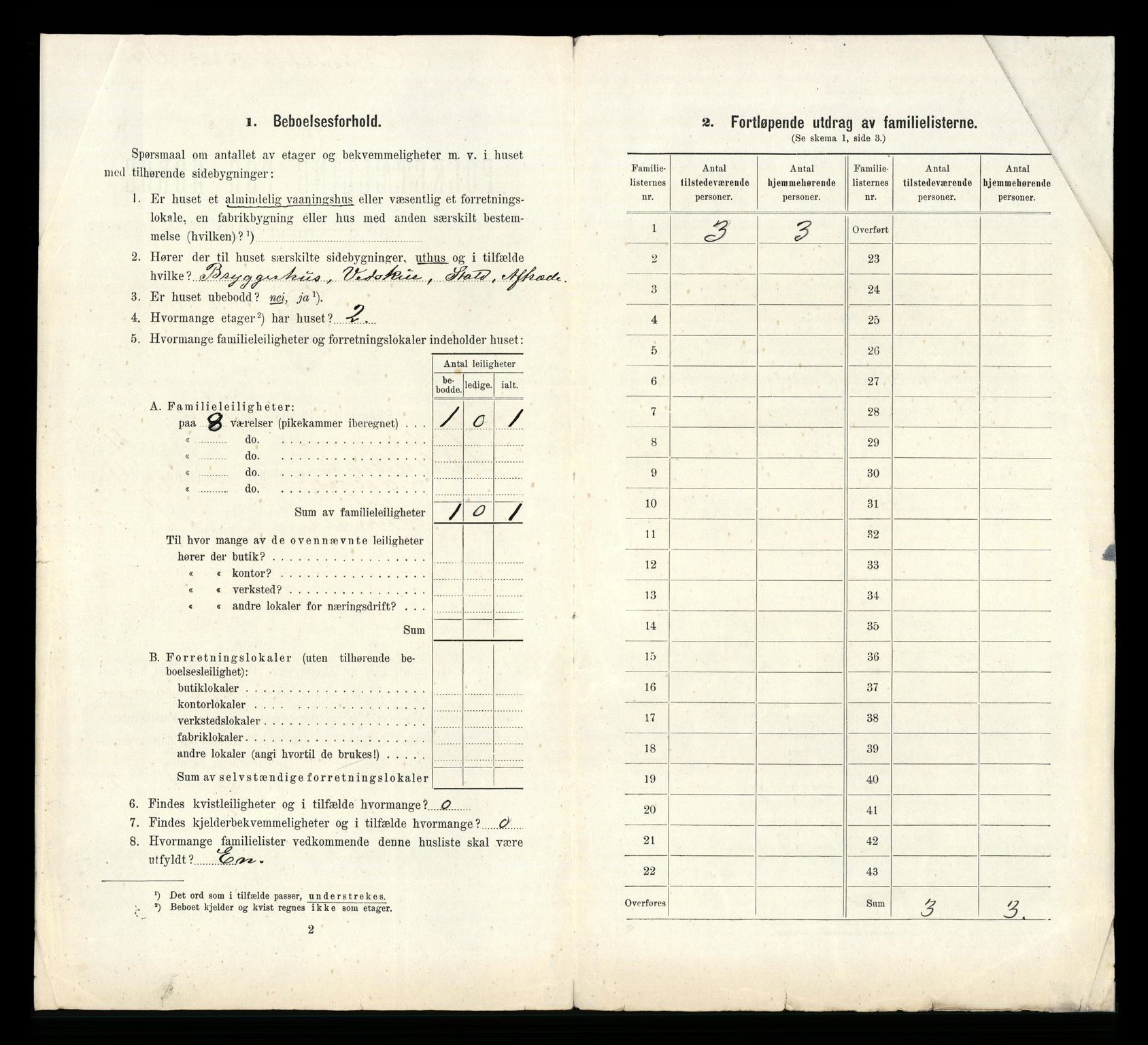 RA, 1910 census for Lillehammer, 1910, p. 2208