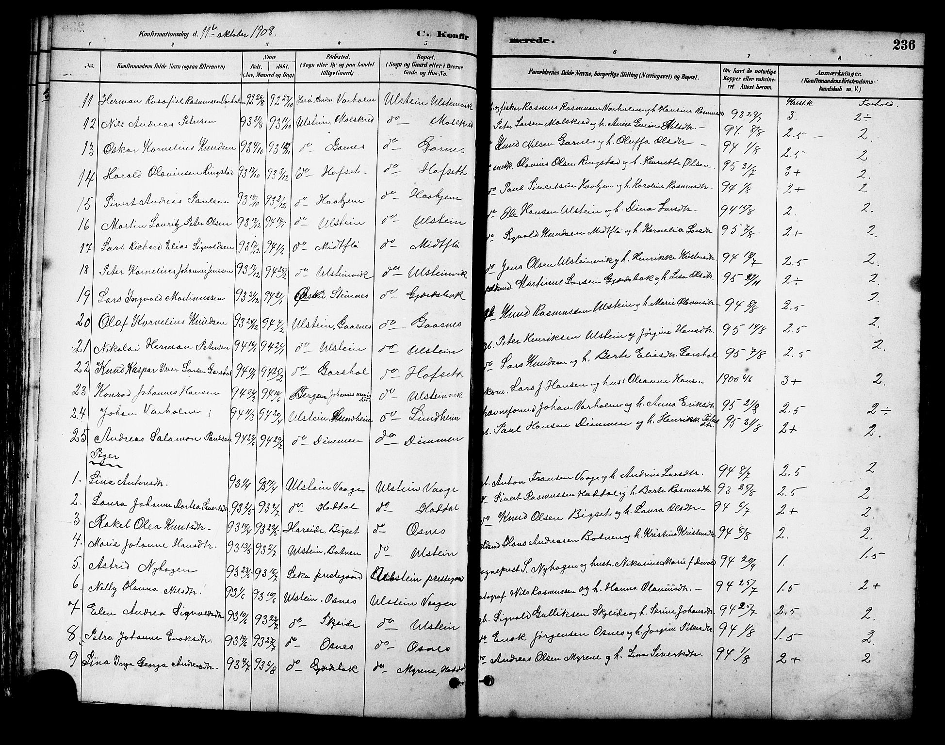 Ministerialprotokoller, klokkerbøker og fødselsregistre - Møre og Romsdal, AV/SAT-A-1454/509/L0112: Parish register (copy) no. 509C02, 1883-1922, p. 236