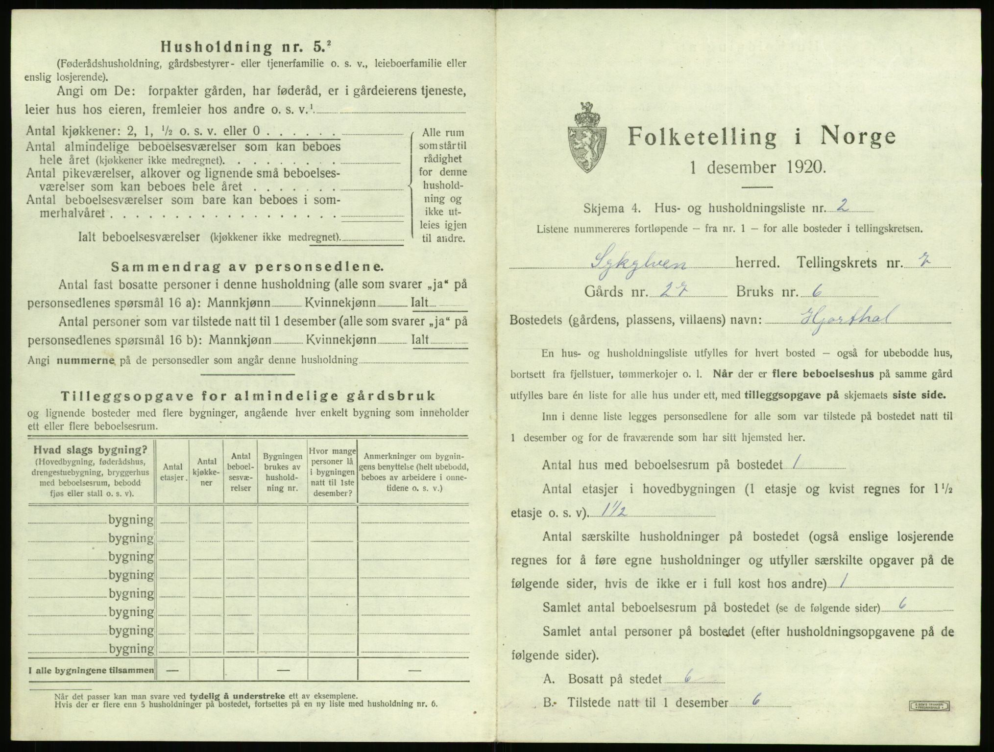 SAT, 1920 census for Sykkylven, 1920, p. 565