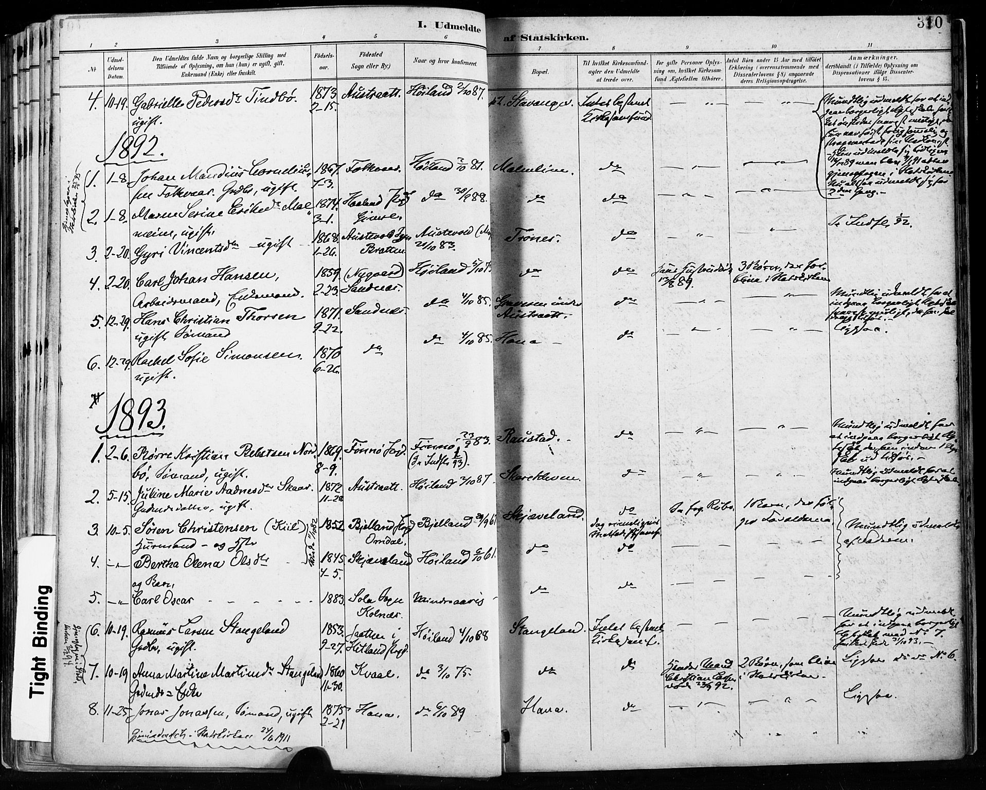 Høyland sokneprestkontor, SAST/A-101799/001/30BA/L0013: Parish register (official) no. A 13.2, 1889-1898, p. 310