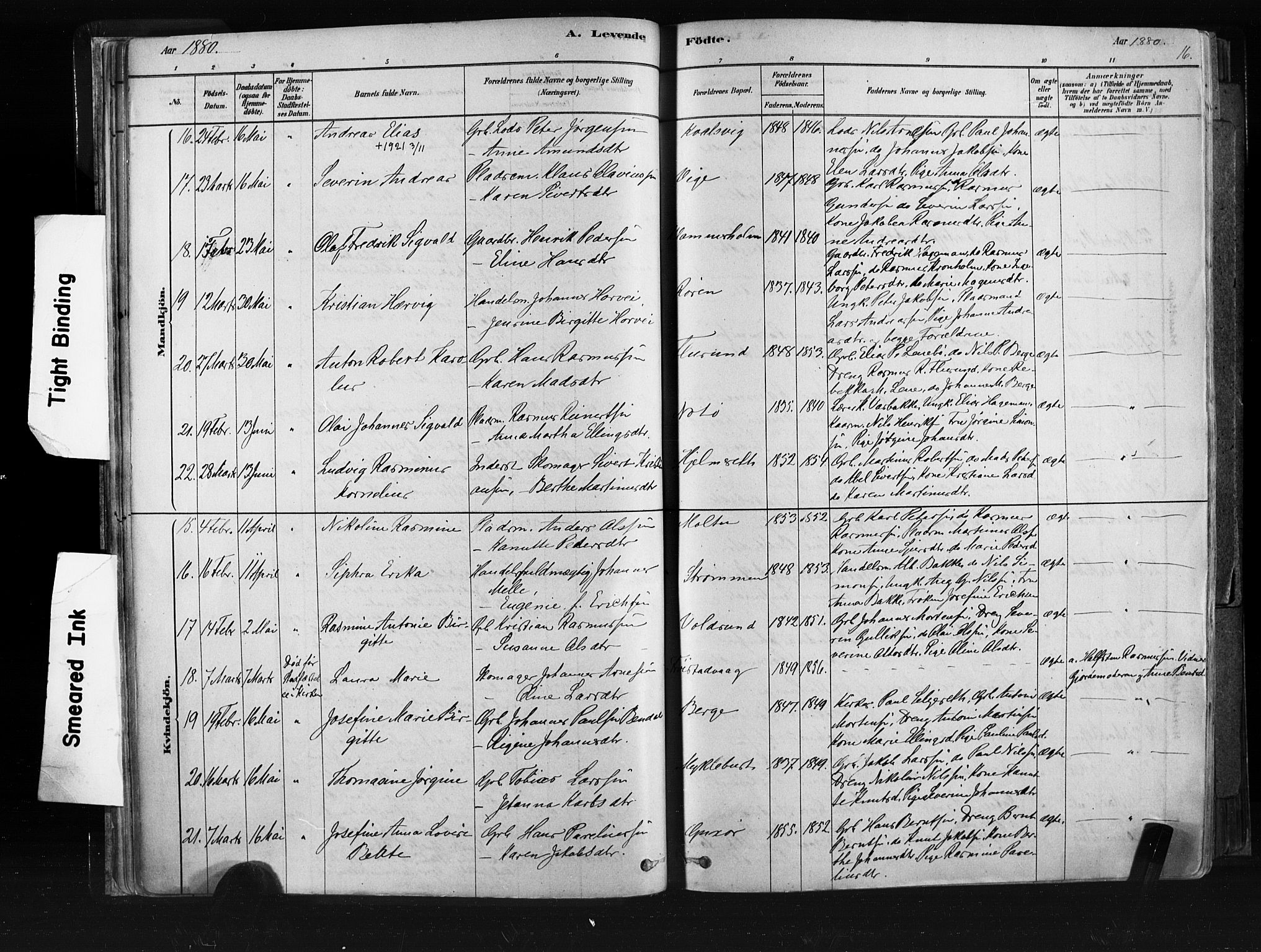 Ministerialprotokoller, klokkerbøker og fødselsregistre - Møre og Romsdal, AV/SAT-A-1454/507/L0073: Parish register (official) no. 507A08, 1878-1904, p. 16