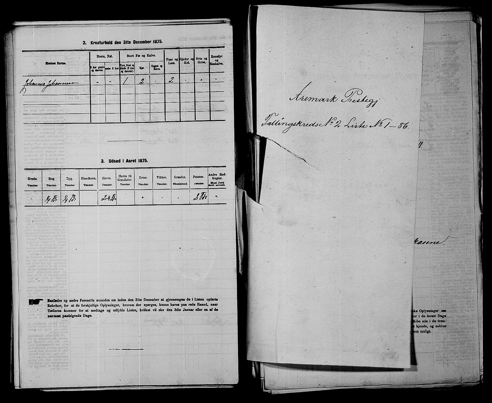 RA, 1875 census for 0118P Aremark, 1875, p. 204