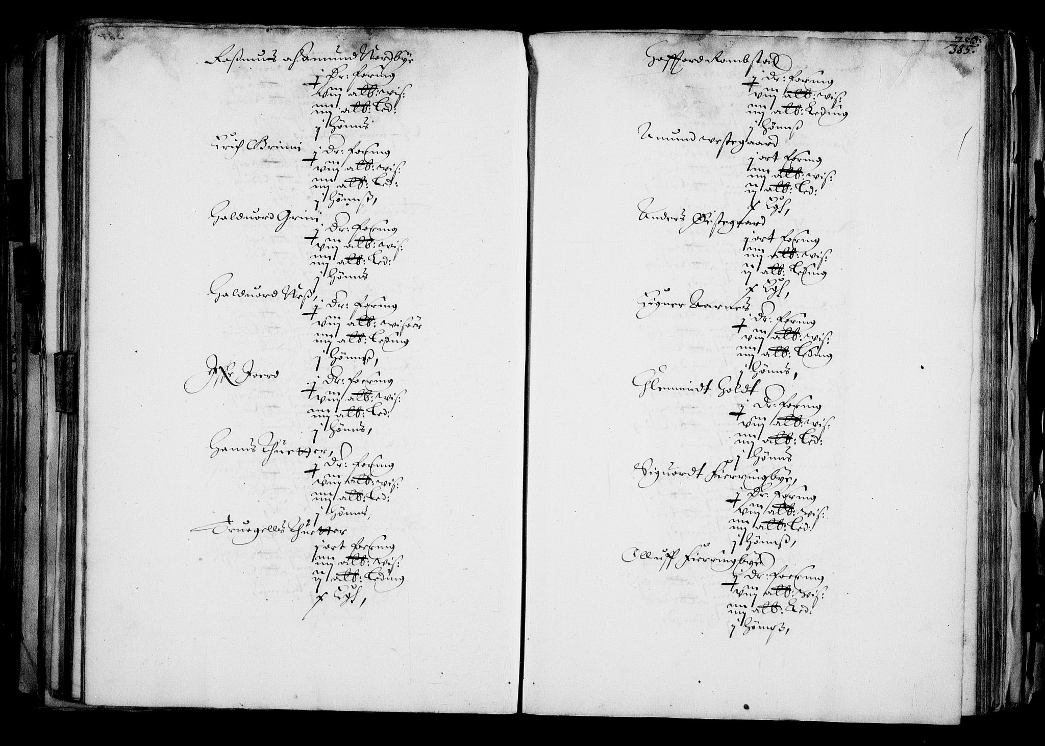 Rentekammeret inntil 1814, Realistisk ordnet avdeling, AV/RA-EA-4070/N/Na/L0001: [XI f]: Akershus stifts jordebok, 1652, p. 384b-385a