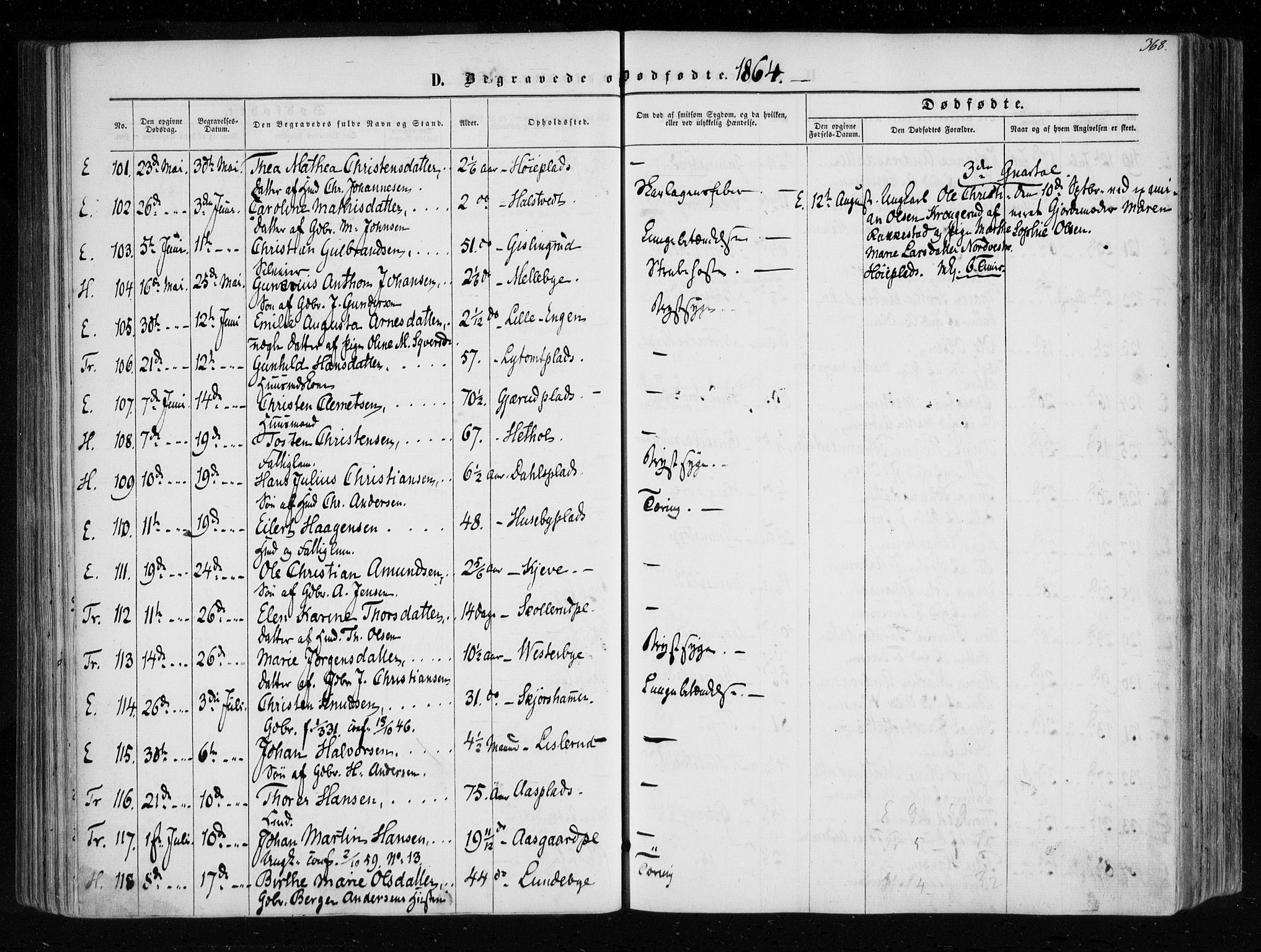 Eidsberg prestekontor Kirkebøker, SAO/A-10905/F/Fa/L0010.b: Parish register (official) no. I 10B, 1857-1866, p. 368