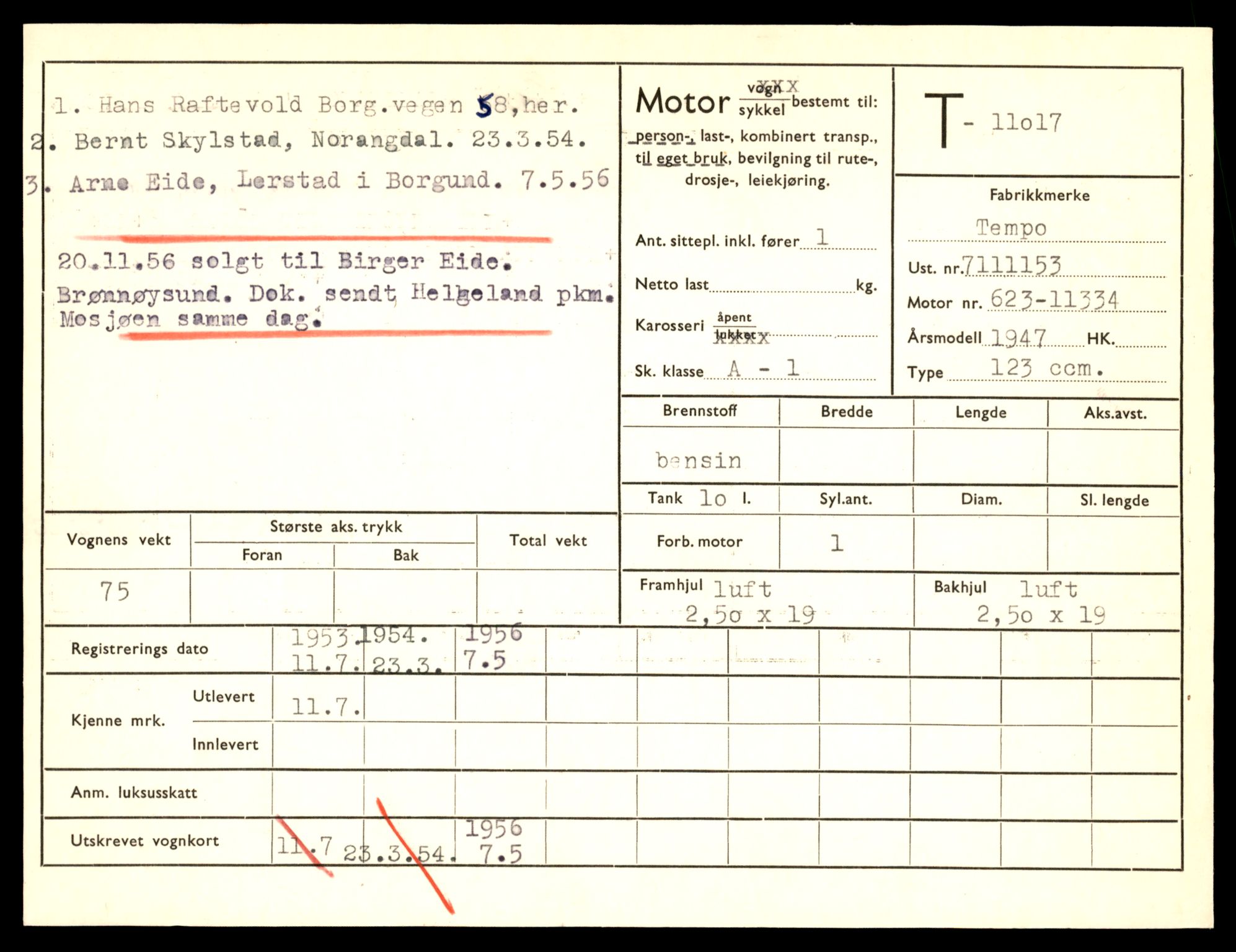 Møre og Romsdal vegkontor - Ålesund trafikkstasjon, AV/SAT-A-4099/F/Fe/L0025: Registreringskort for kjøretøy T 10931 - T 11045, 1927-1998, p. 2307