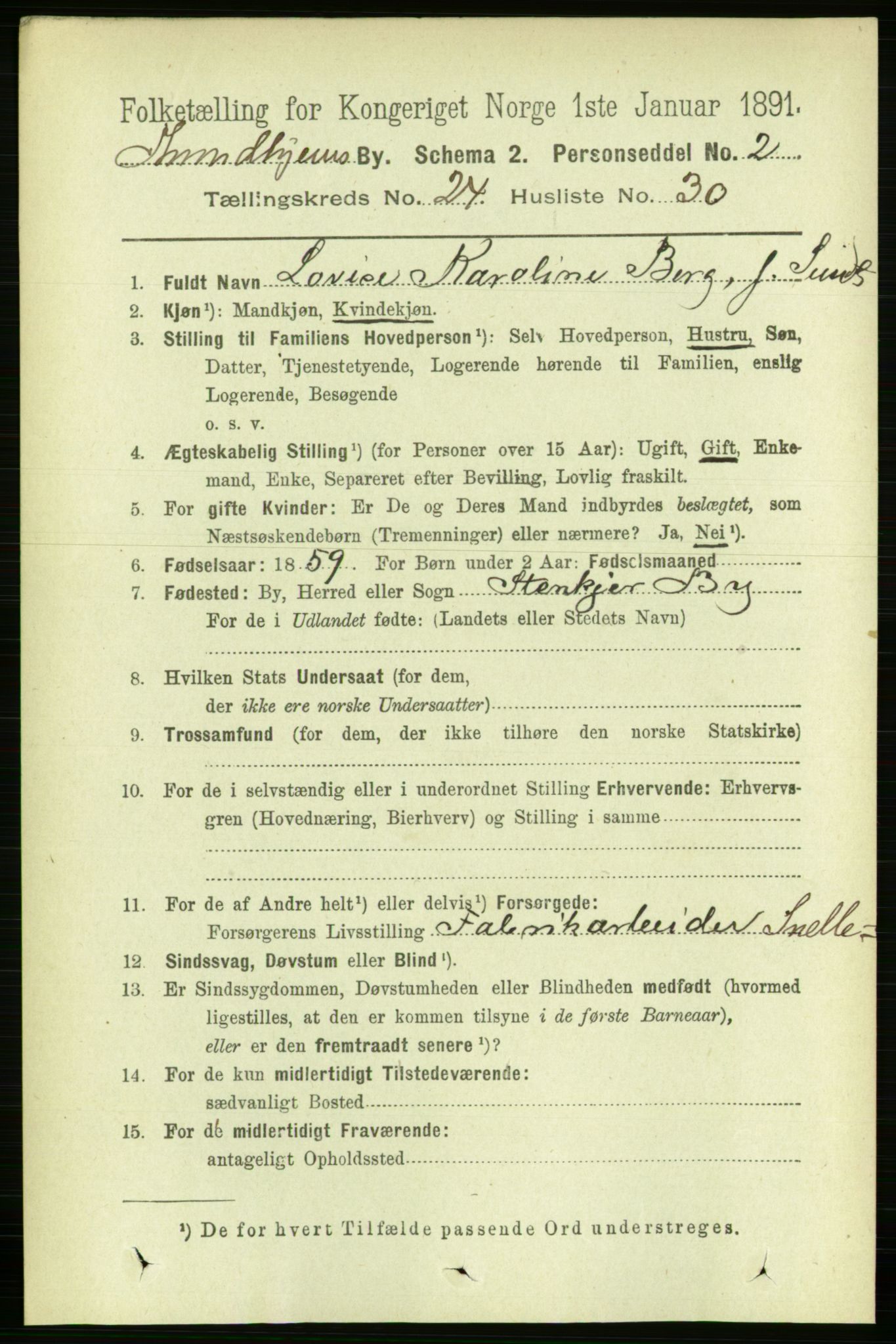 RA, 1891 census for 1601 Trondheim, 1891, p. 18332