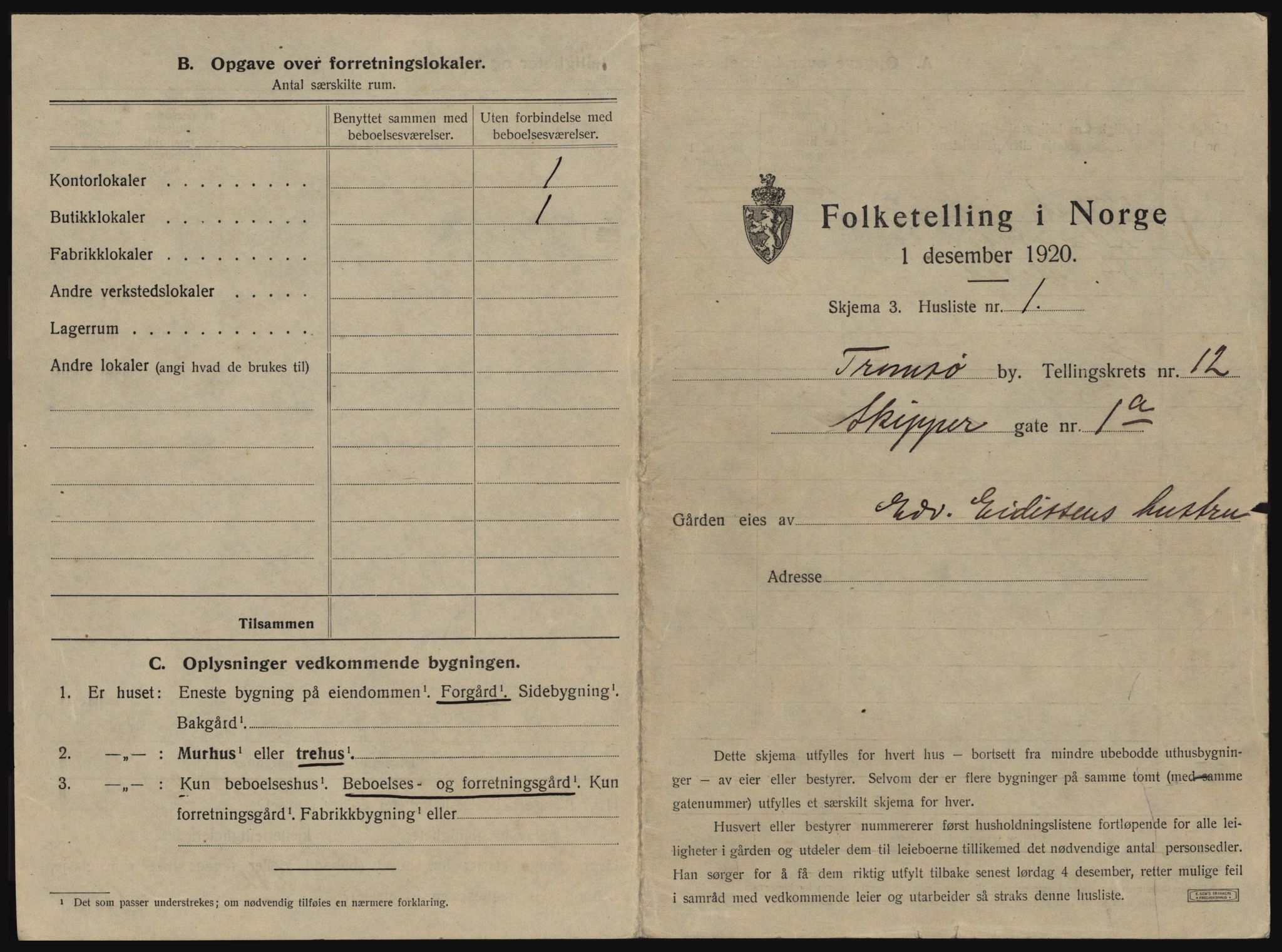 SATØ, 1920 census for Tromsø, 1920, p. 1955