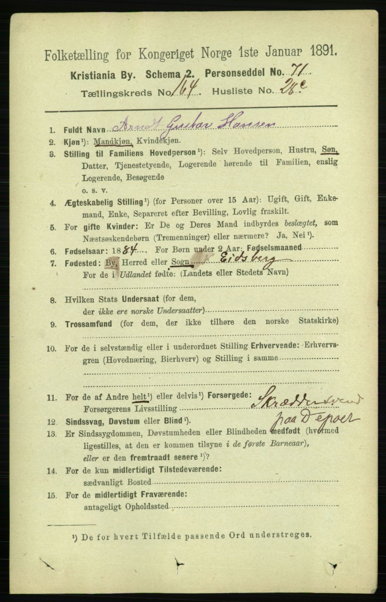 RA, 1891 census for 0301 Kristiania, 1891, p. 95255