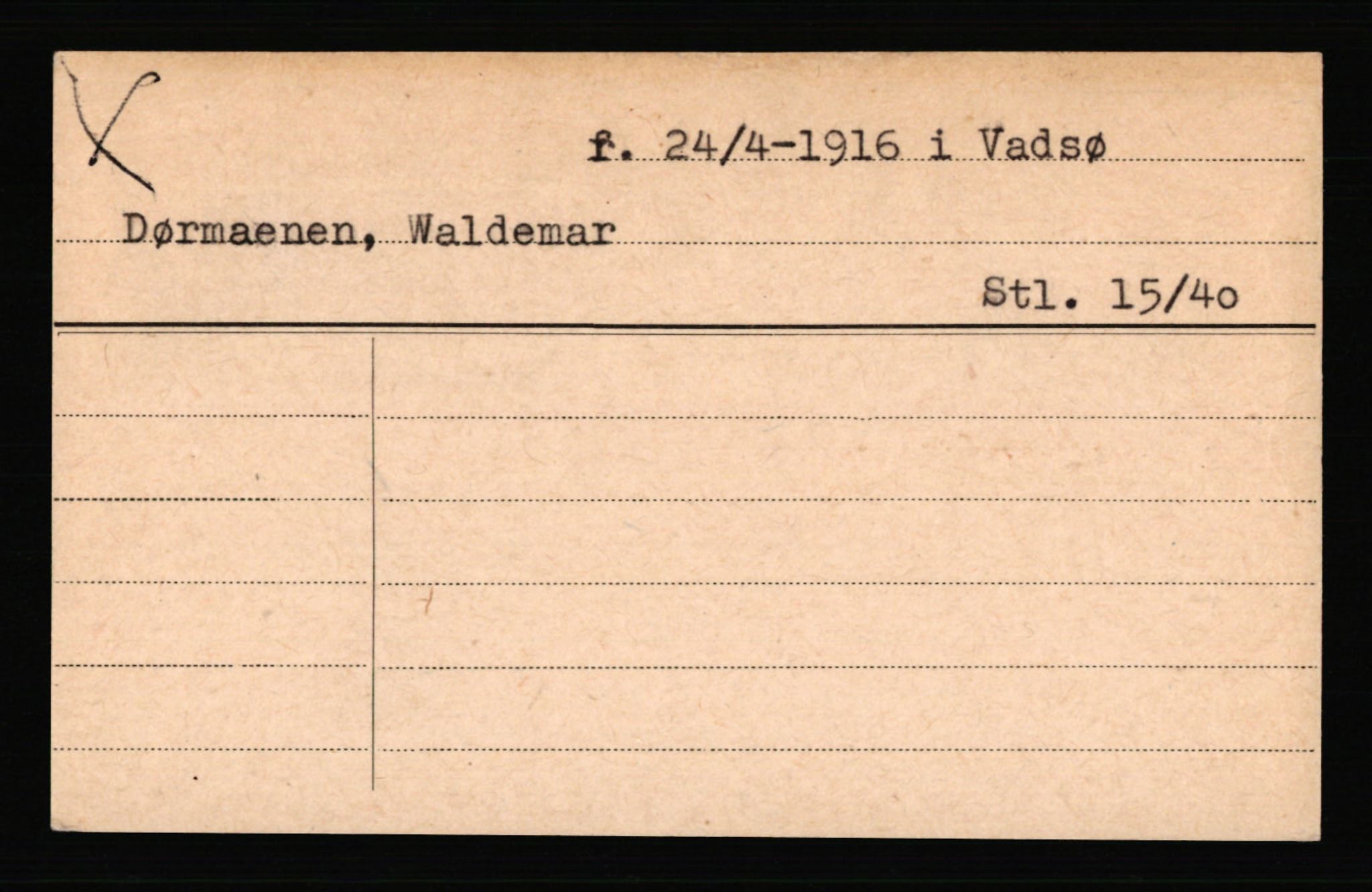 SS- und Polizeigericht Nord (IX), AV/RA-RAFA-3182/0001/C/Ca/L0002: kartotekkort for personer alfabetisk på etternavn: D-H, 1940-1945, p. 107