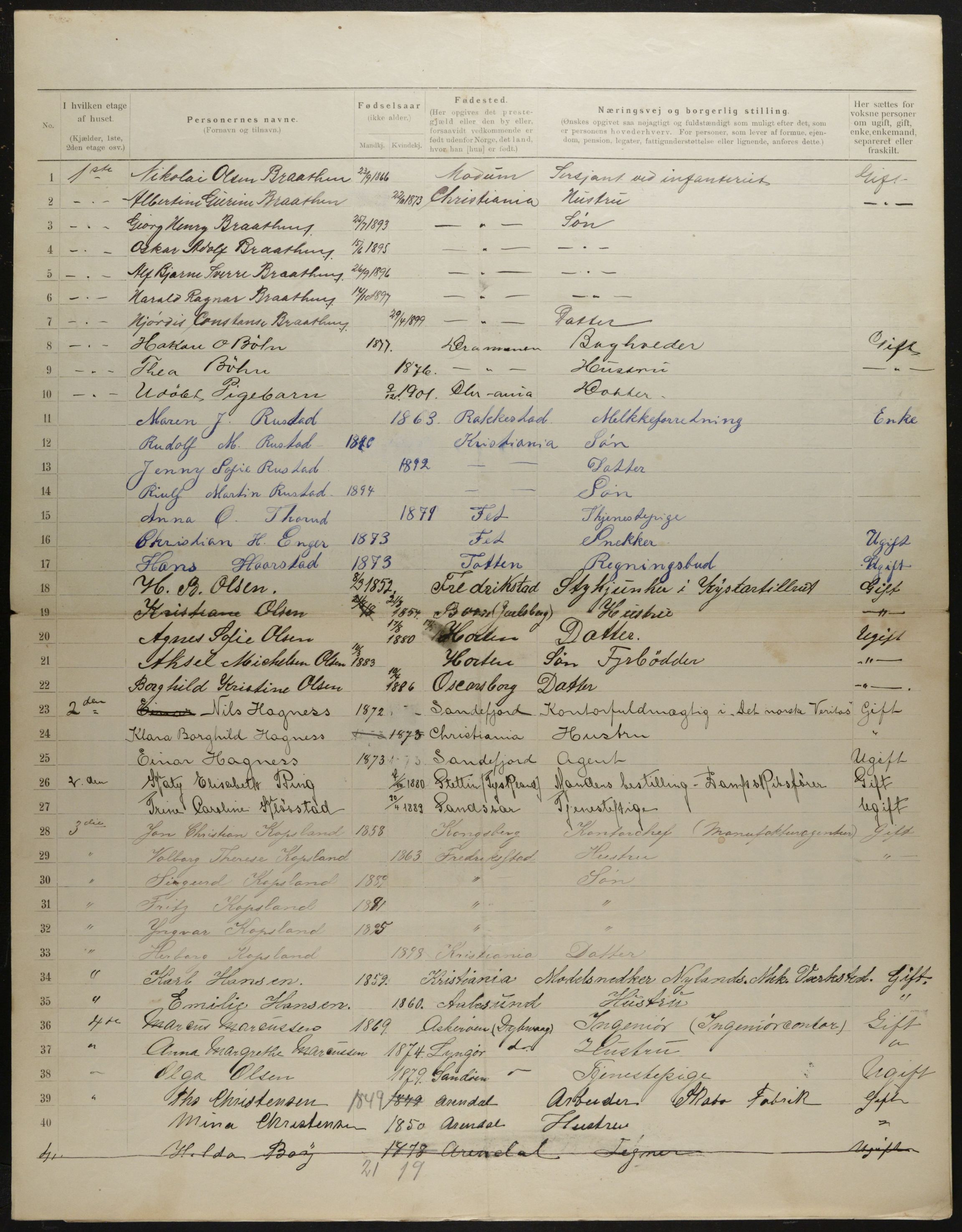 OBA, Municipal Census 1901 for Kristiania, 1901, p. 2969