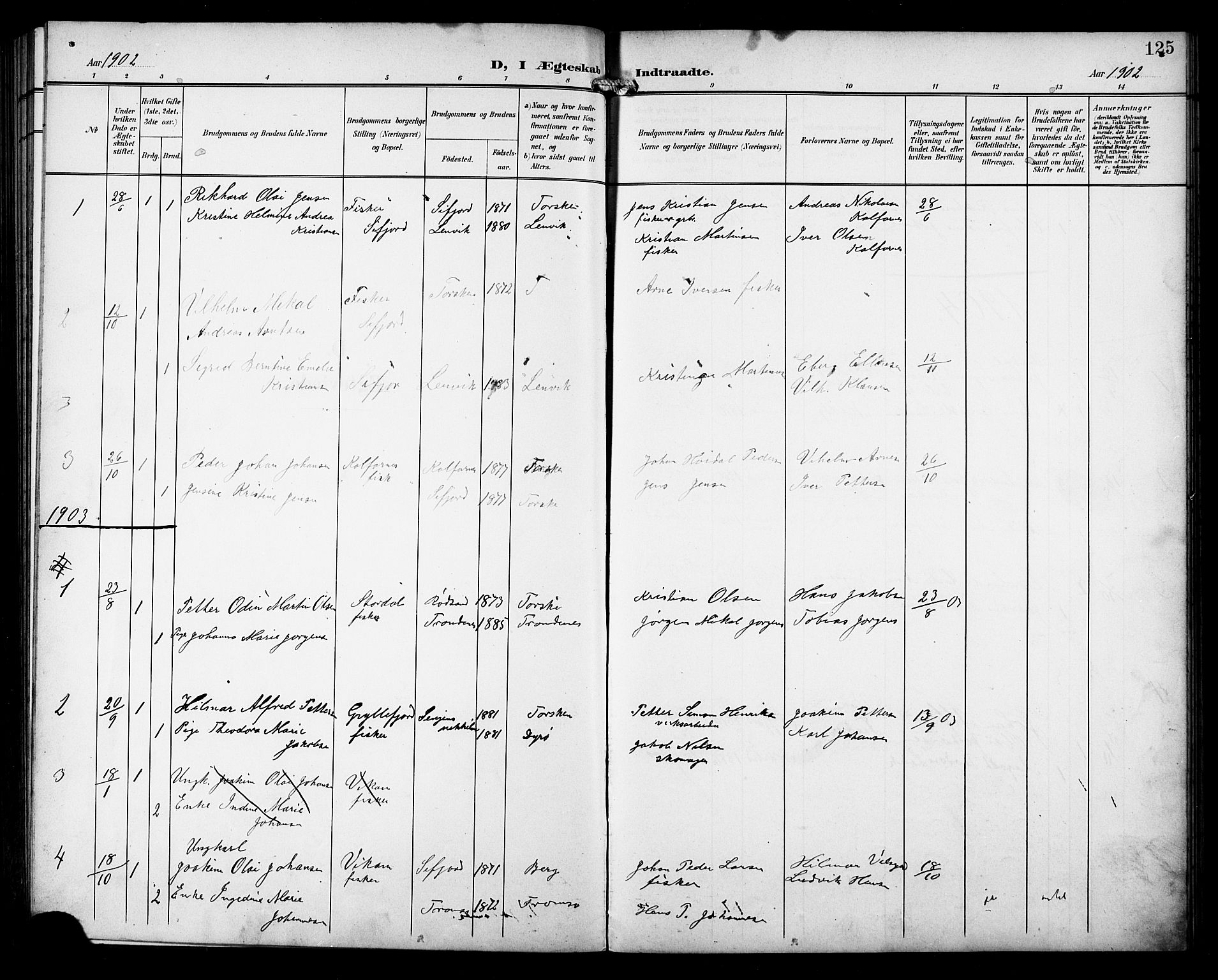 Berg sokneprestkontor, SATØ/S-1318/G/Ga/Gab/L0013klokker: Parish register (copy) no. 13, 1902-1922, p. 125