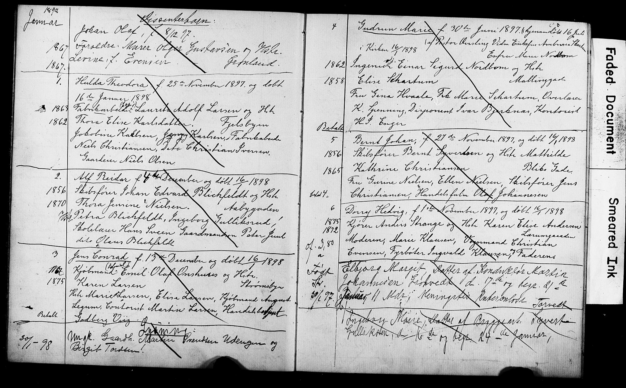 Strømsø kirkebøker, AV/SAKO-A-246/Y/Ya/L0005: Parish register draft no. I 5, 1897-1903