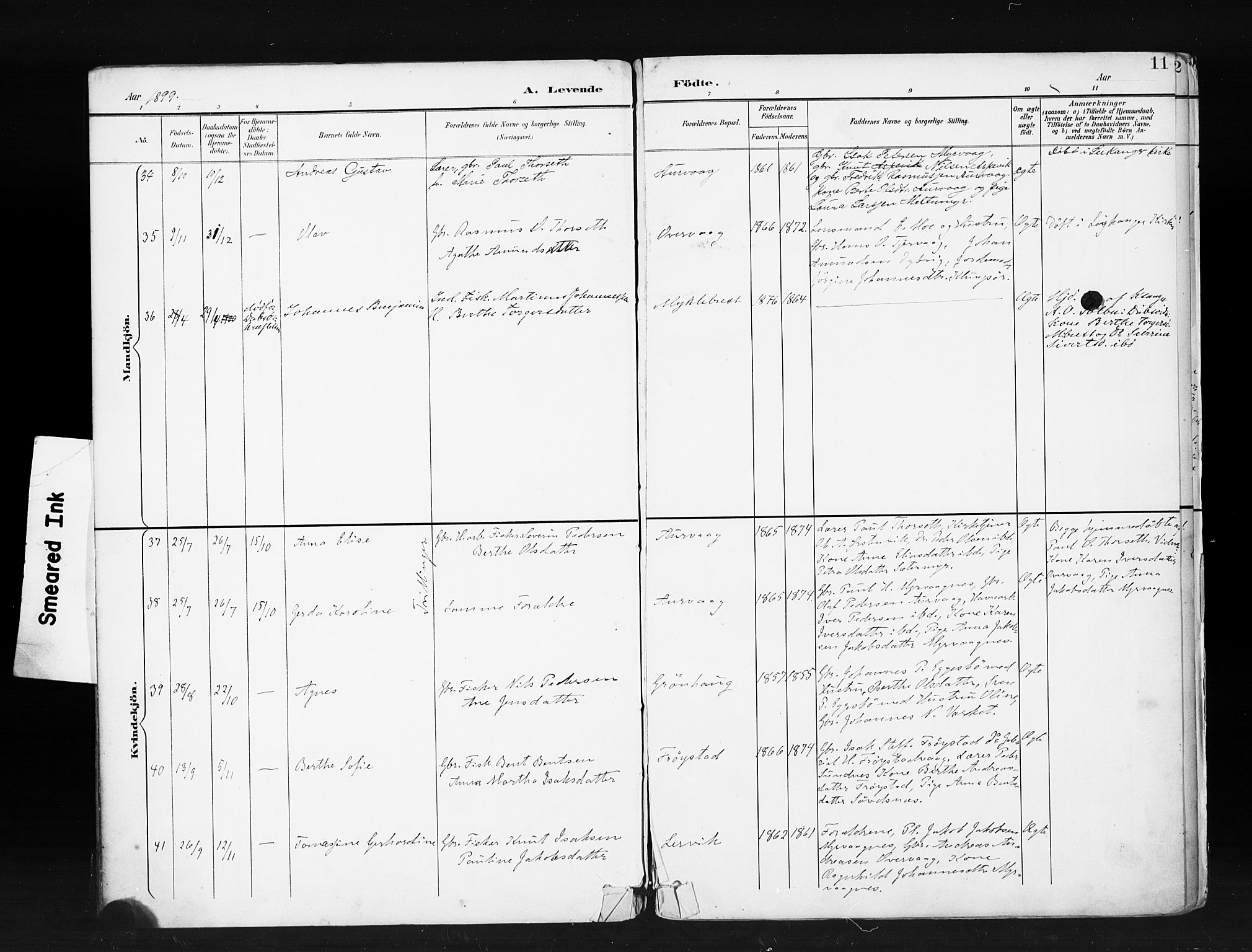 Ministerialprotokoller, klokkerbøker og fødselsregistre - Møre og Romsdal, AV/SAT-A-1454/507/L0074: Parish register (official) no. 507A09, 1894-1900, p. 11