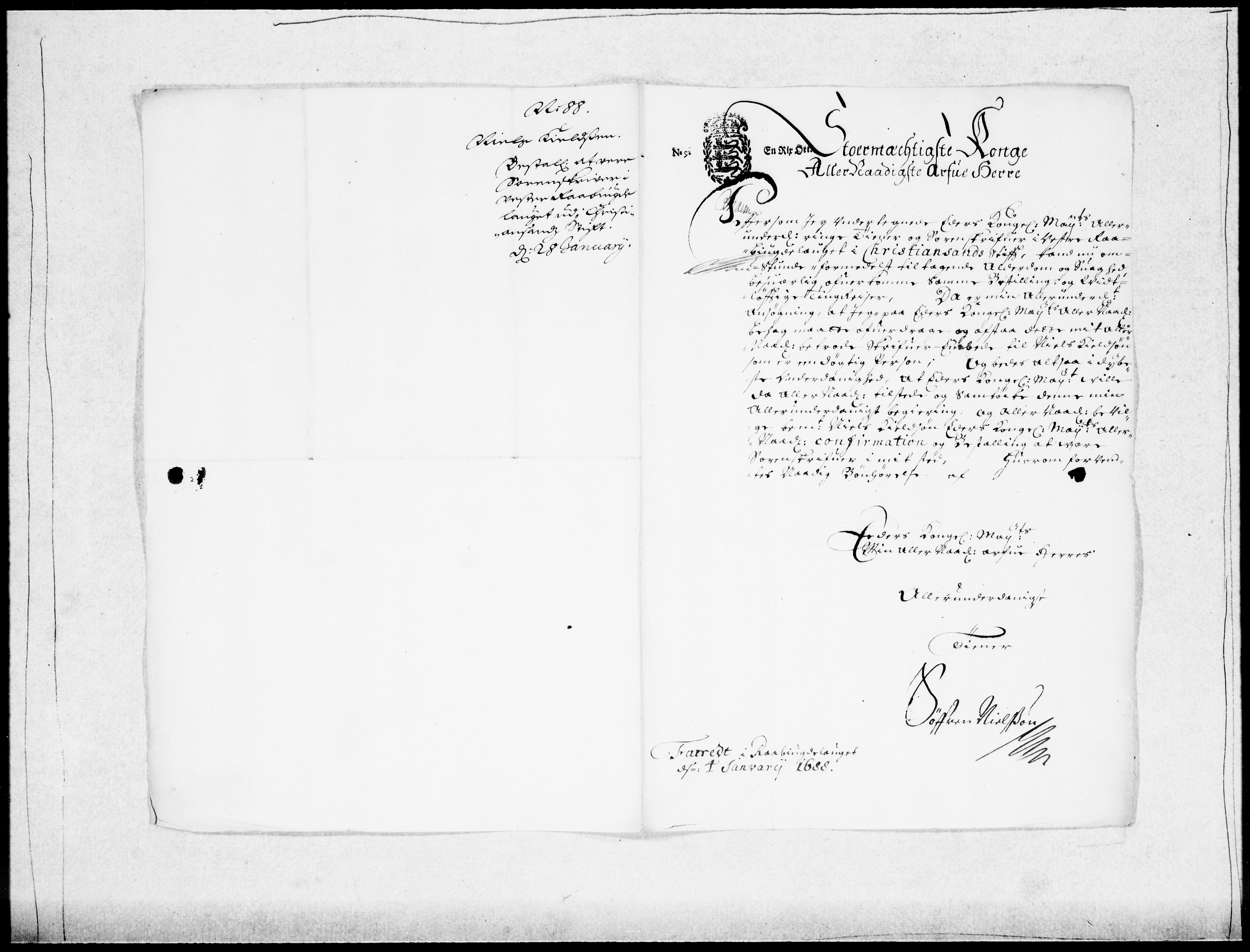 Danske Kanselli 1572-1799, AV/RA-EA-3023/F/Fc/Fcc/Fcca/L0041: Norske innlegg 1572-1799, 1687-1688, p. 236