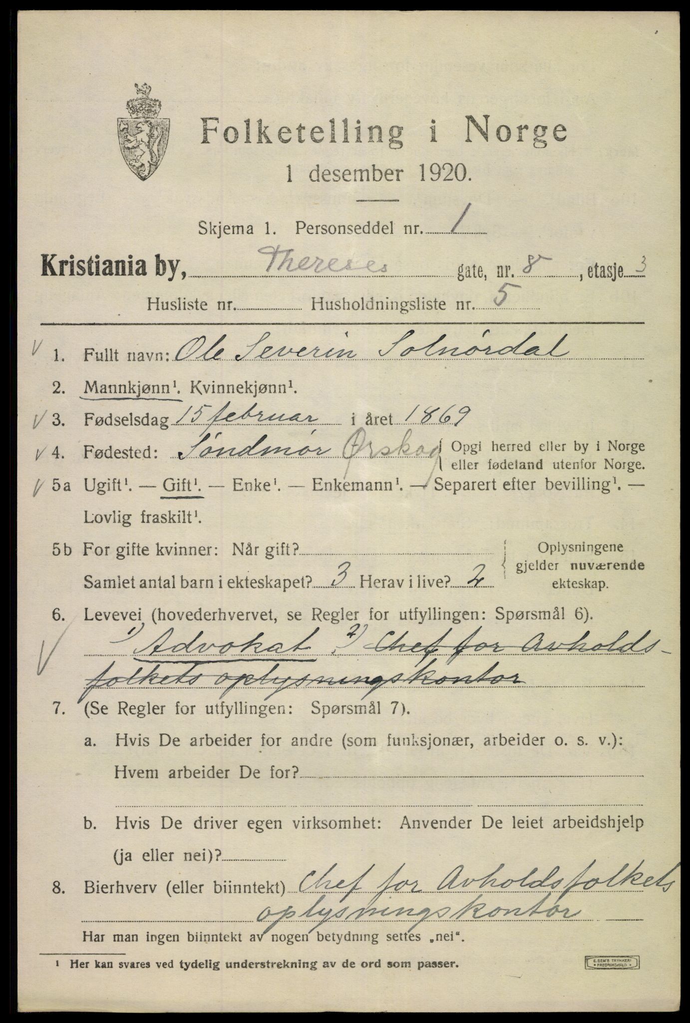 SAO, 1920 census for Kristiania, 1920, p. 566467