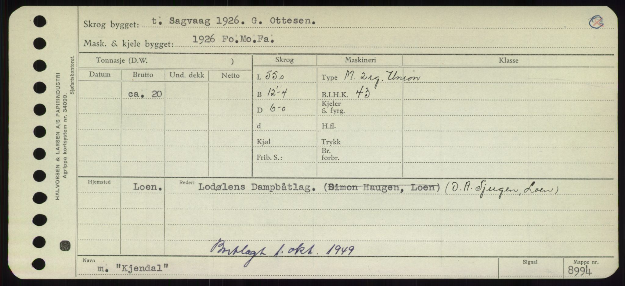 Sjøfartsdirektoratet med forløpere, Skipsmålingen, RA/S-1627/H/Hd/L0020: Fartøy, K-Kon, p. 329