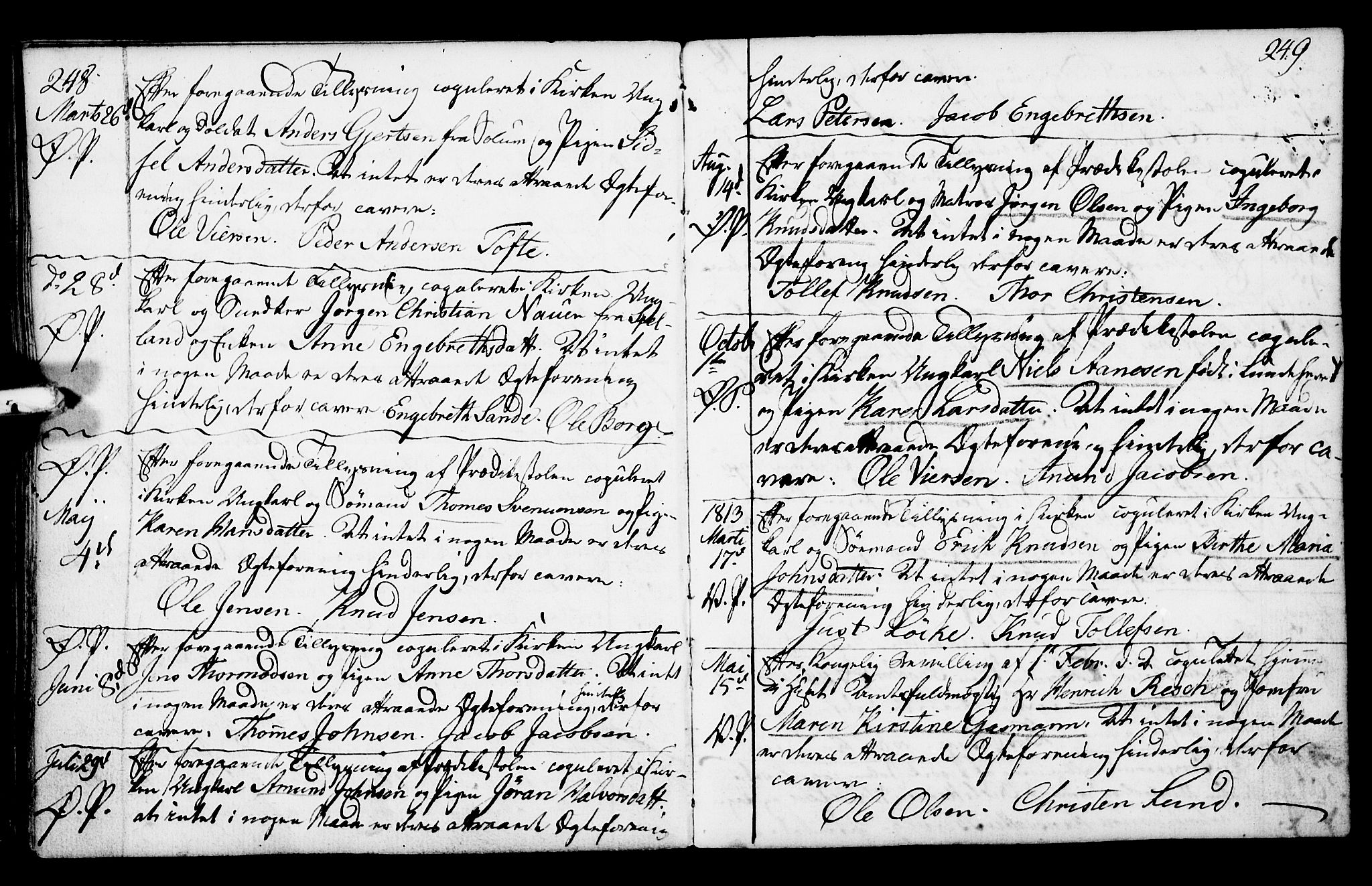 Porsgrunn kirkebøker , AV/SAKO-A-104/F/Fa/L0003: Parish register (official) no. 3, 1764-1814, p. 248-249