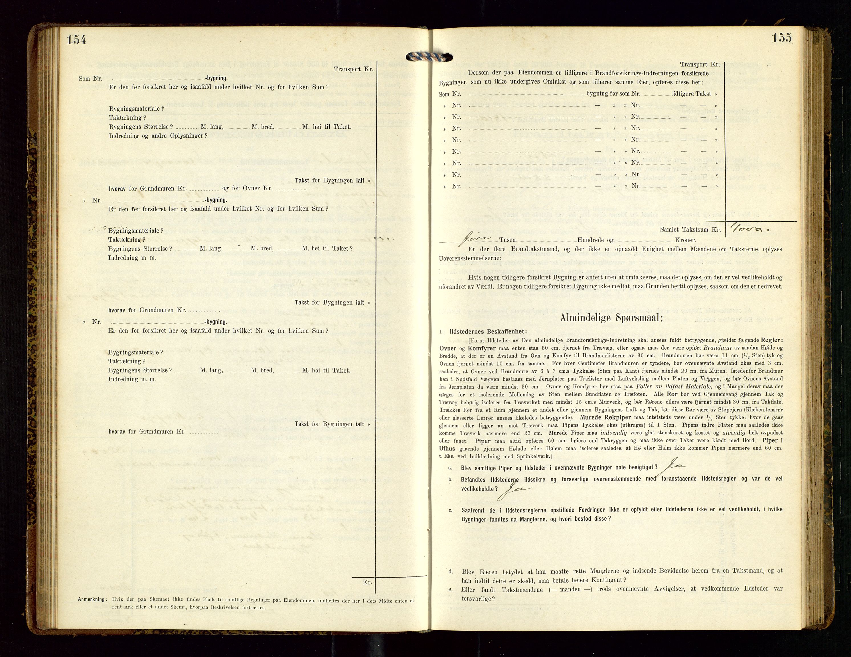 Sokndal lensmannskontor, AV/SAST-A-100417/Gob/L0003: "Brandtakst-Protokol", 1914-1917, p. 154-155