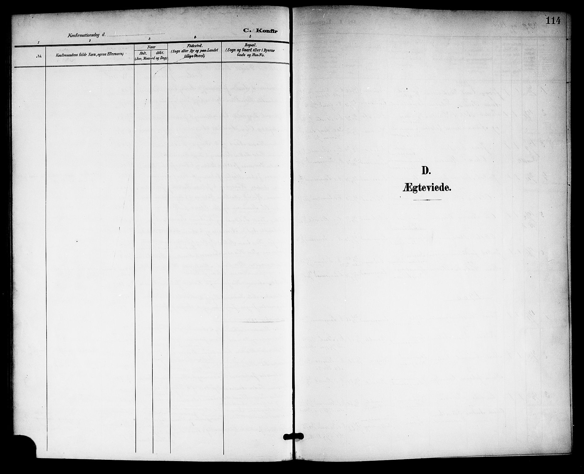 Langesund kirkebøker, SAKO/A-280/G/Ga/L0006: Parish register (copy) no. 6, 1899-1918, p. 114
