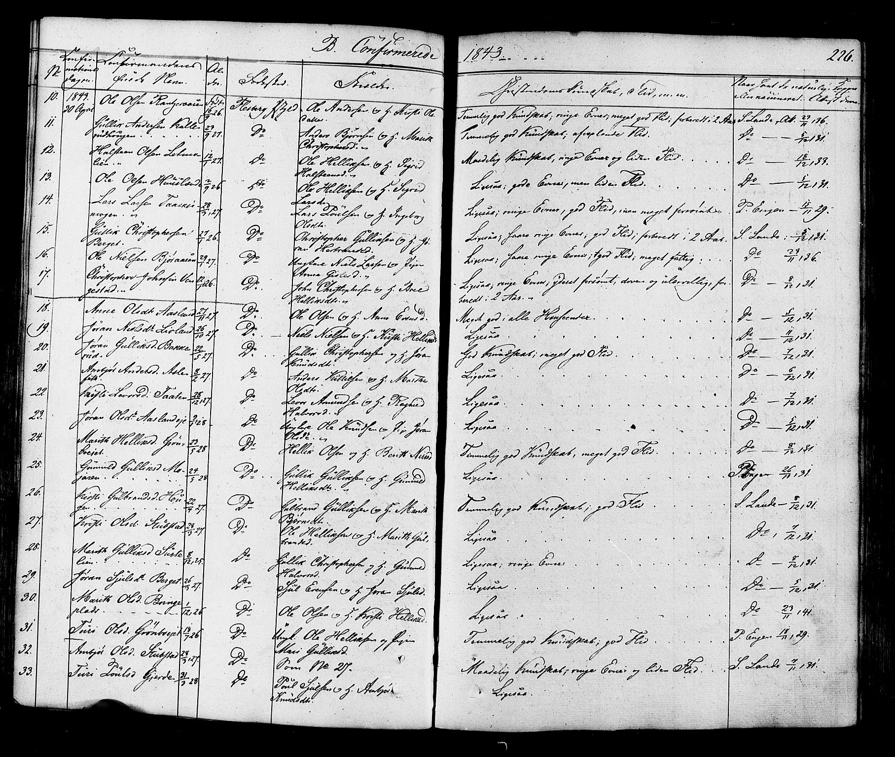 Flesberg kirkebøker, AV/SAKO-A-18/F/Fa/L0006: Parish register (official) no. I 6, 1834-1860, p. 226