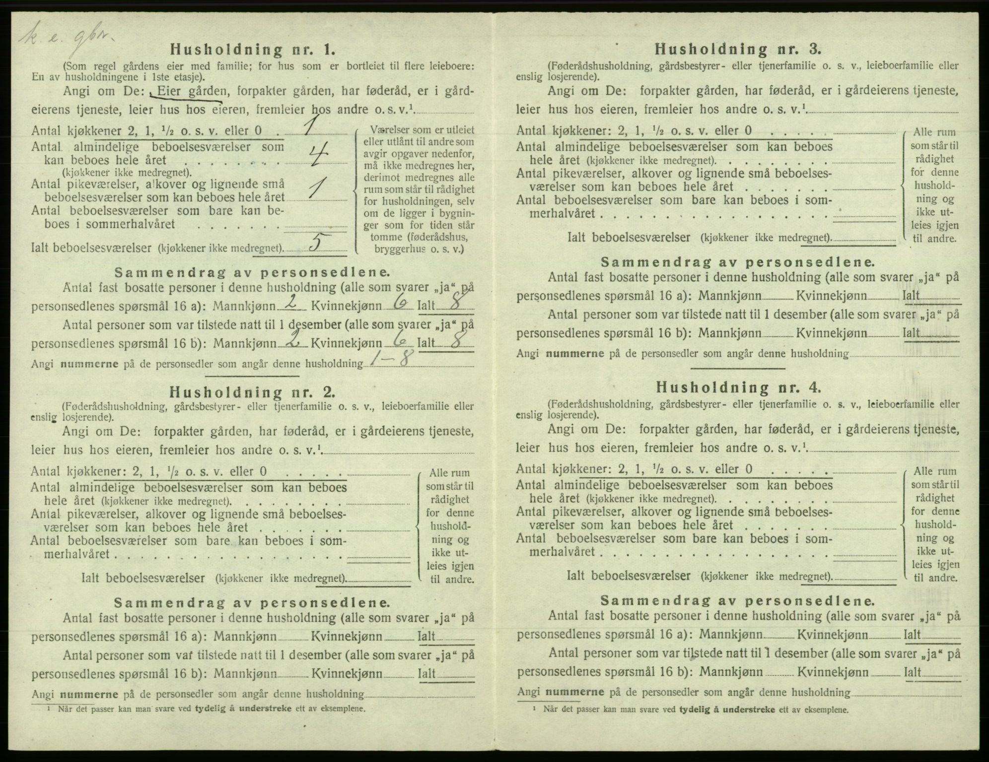 SAB, 1920 census for Fana, 1920, p. 3159