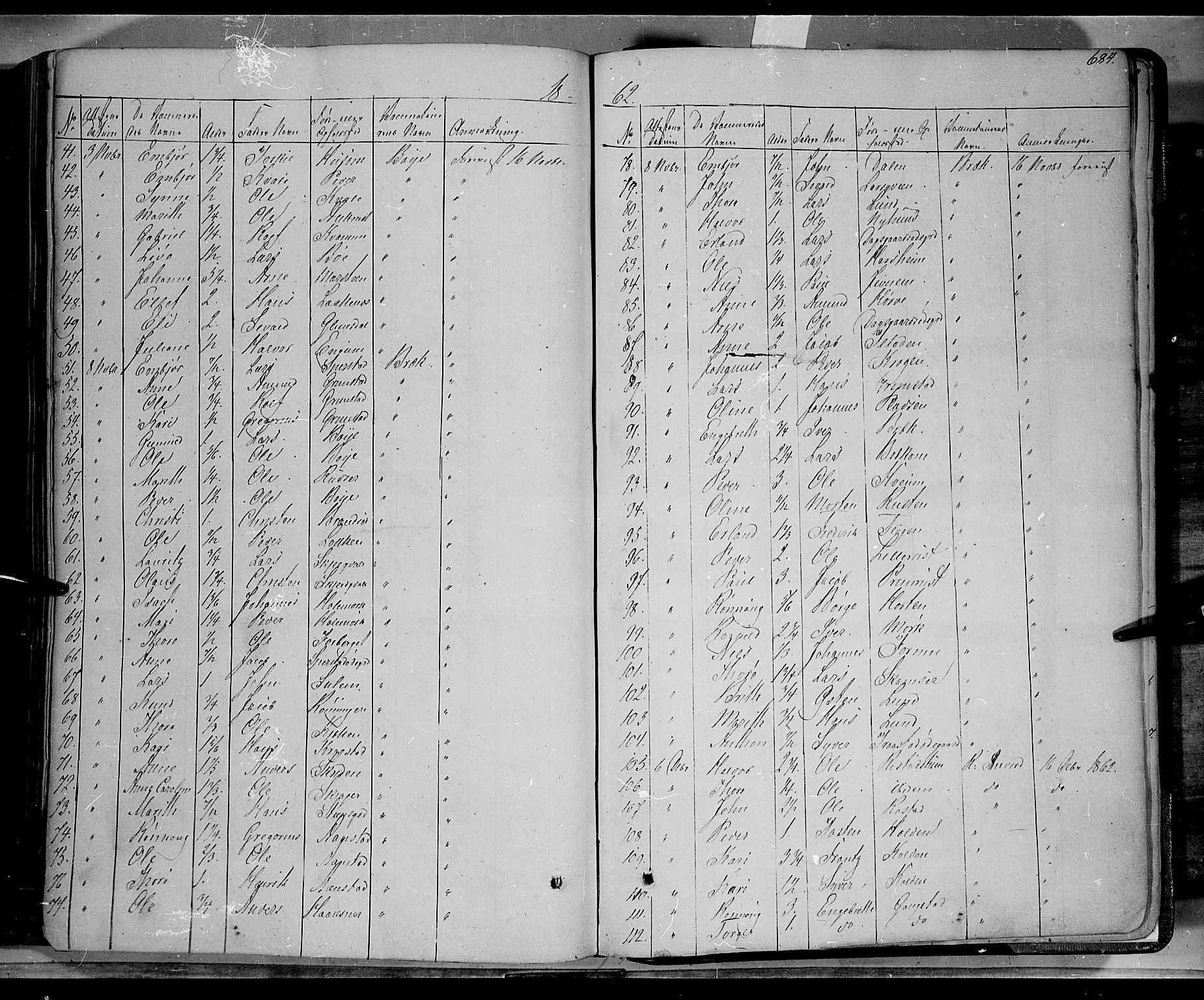 Lom prestekontor, SAH/PREST-070/K/L0006: Parish register (official) no. 6B, 1837-1863, p. 684