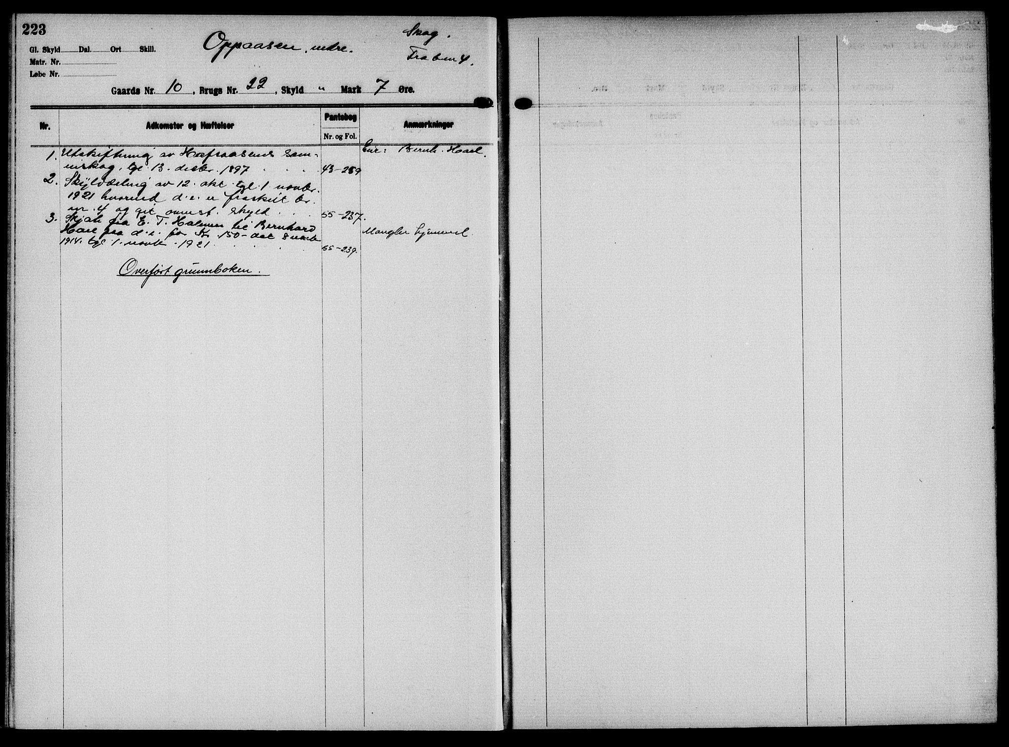 Solør tingrett, AV/SAH-TING-008/H/Ha/Hai/L0001: Mortgage register no. I, 1900-1935, p. 223