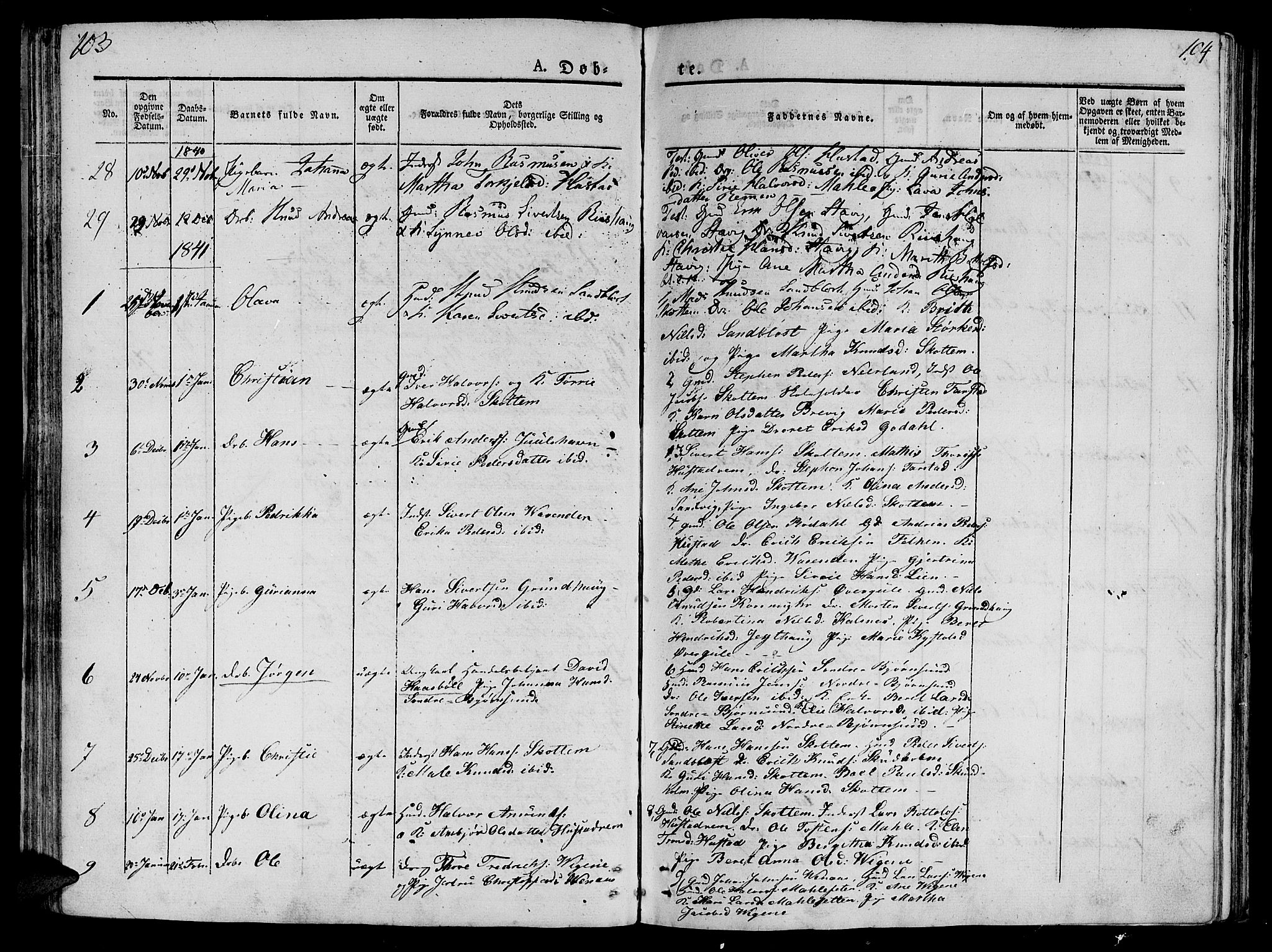 Ministerialprotokoller, klokkerbøker og fødselsregistre - Møre og Romsdal, AV/SAT-A-1454/566/L0765: Parish register (official) no. 566A04, 1829-1841, p. 103-104