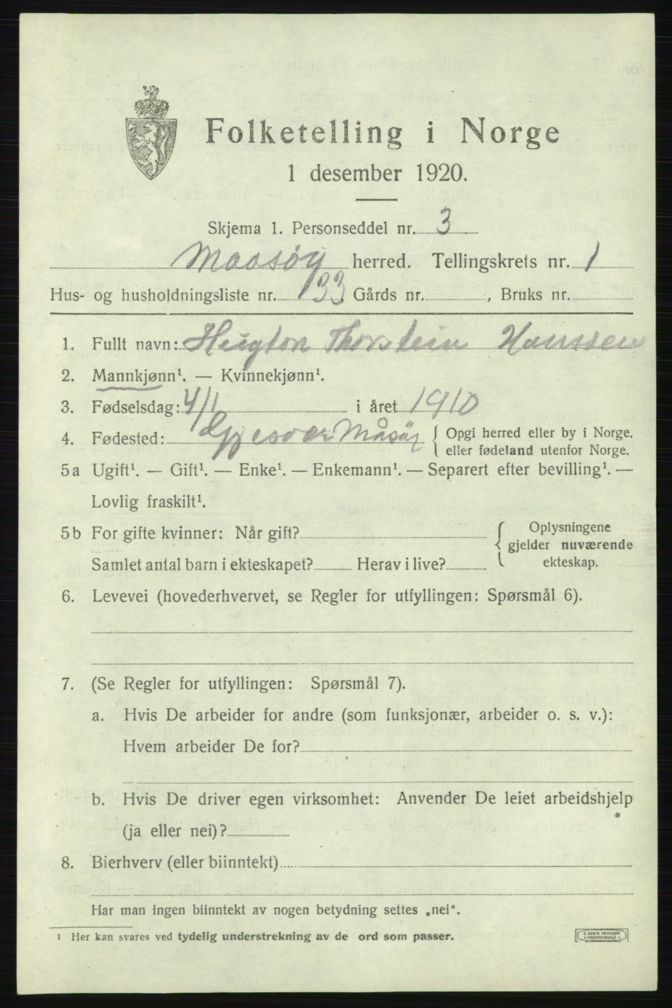 SATØ, 1920 census for Måsøy, 1920, p. 1184